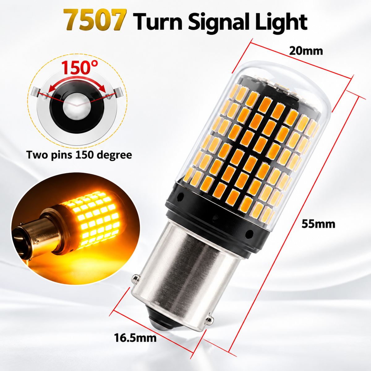  Car Indecater Lights - Car Indecater Bulbs - Car Indecater Led Amber/Orange - Pin