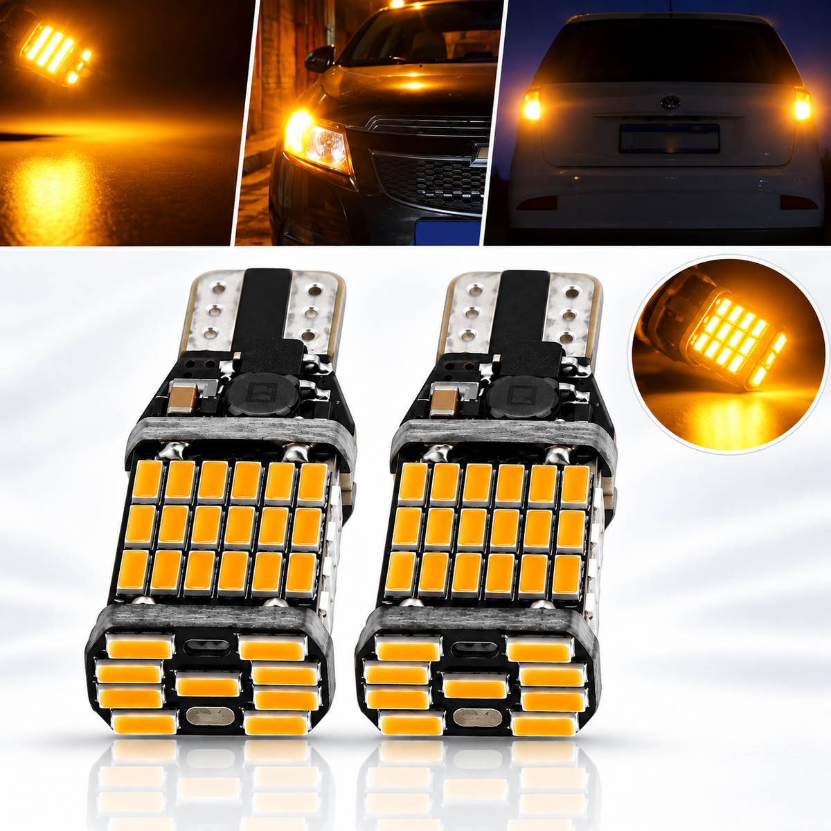 Car Parking Lights - Car Parking Bulbs - Car Parking Led Amber/Orange -