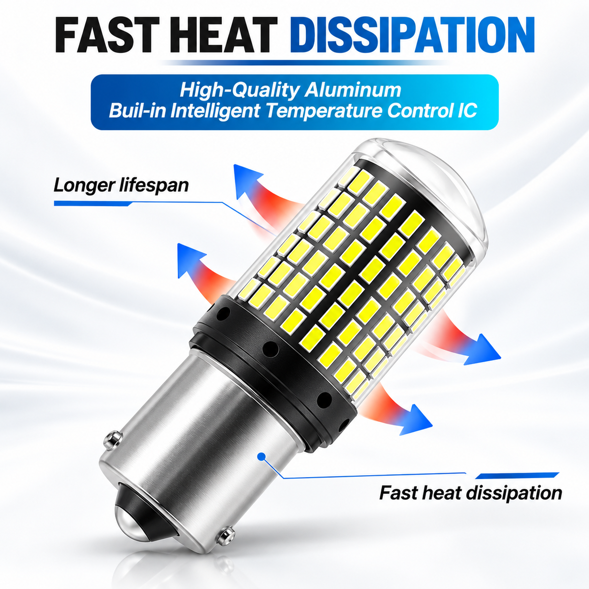 White LED Reverse Lights Bulbs - Car Back Lights Bulbs - Car Led White Bulbs /White - Pin