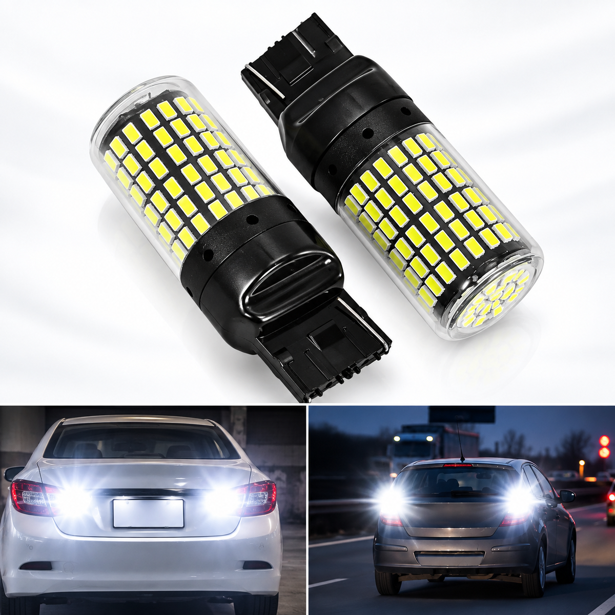 White LED Reverse Lights Bulbs - Car Back Lights Bulbs - Car Led White Bulbs /White - Chip