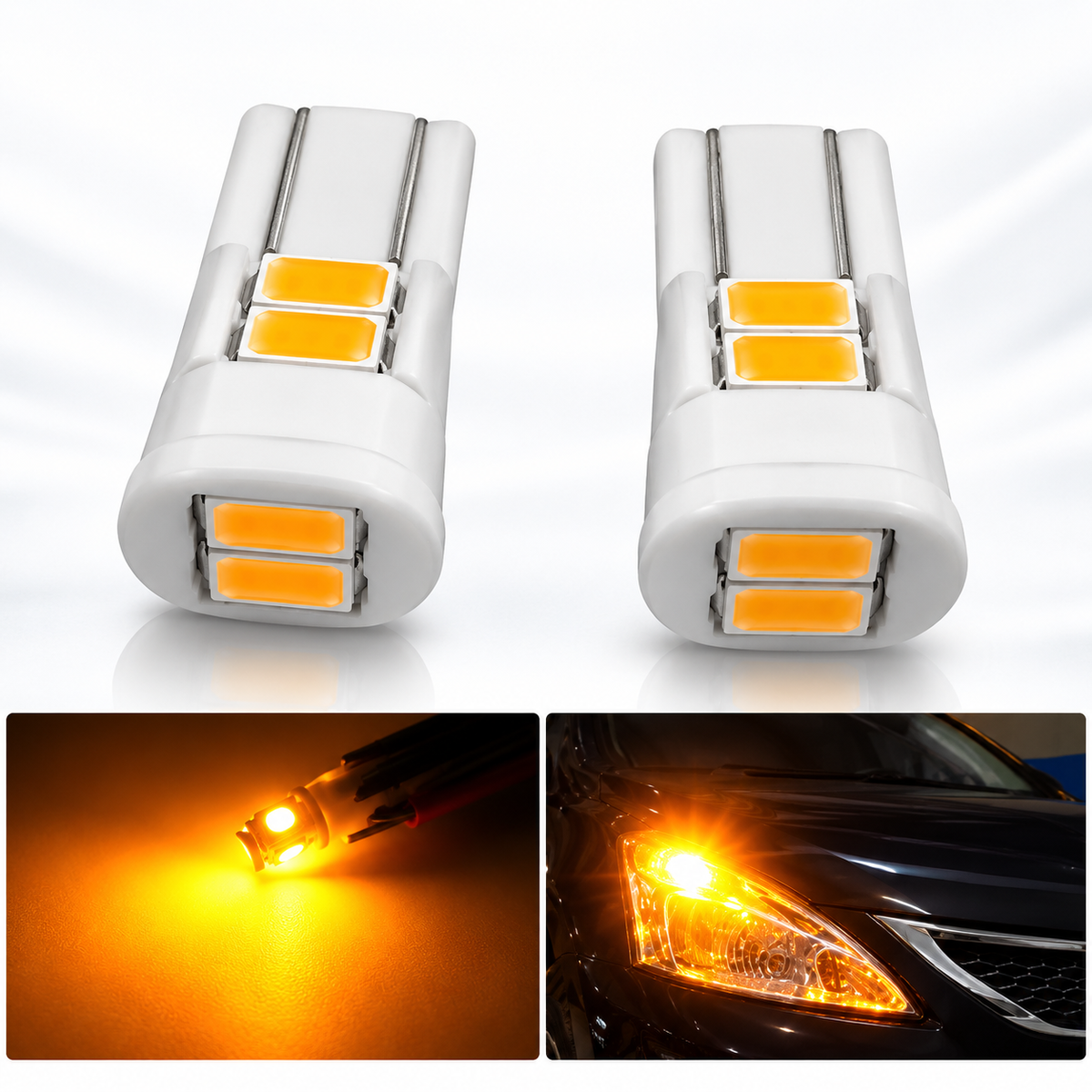 Car Head Lights Parking Bulbs - Car Parking Bulbs Led Orange - Stone Bulbs Led Orange - Amber/Chip