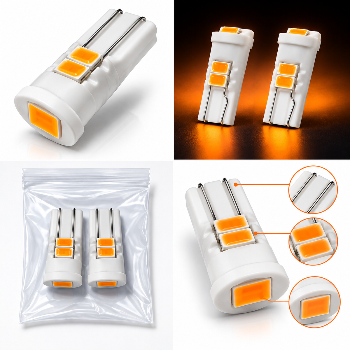 Car Head Lights Parking Bulbs - Car Parking Bulbs Led Orange - Stone Bulbs Led Orange - Amber/Chip