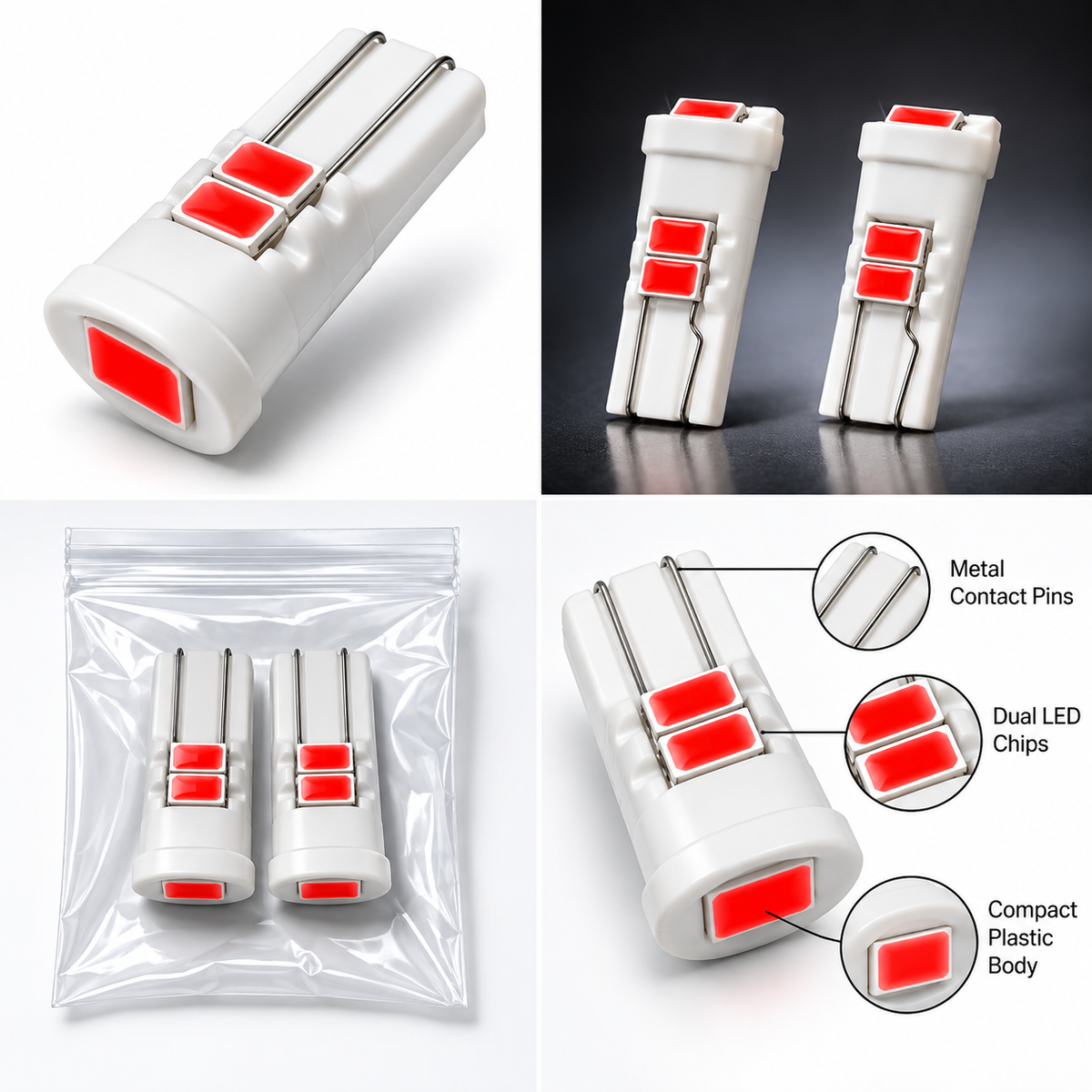 Car Head Lights Parking Bulbs - Car Parking Bulbs Led Red - Stone Bulbs Led Red - Chip