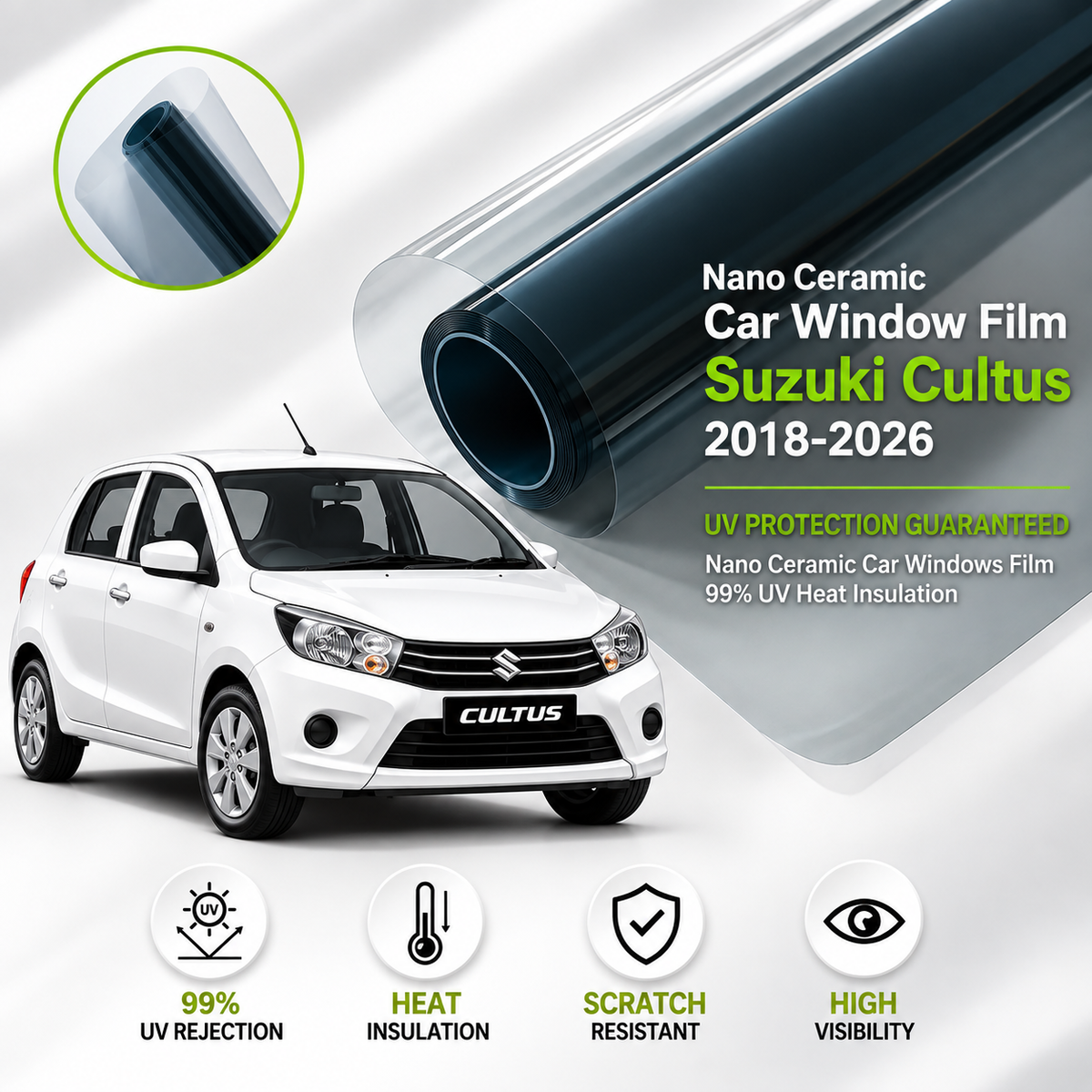Suzuki Cultus 2018-2026 Nano Ceramic UV Protection