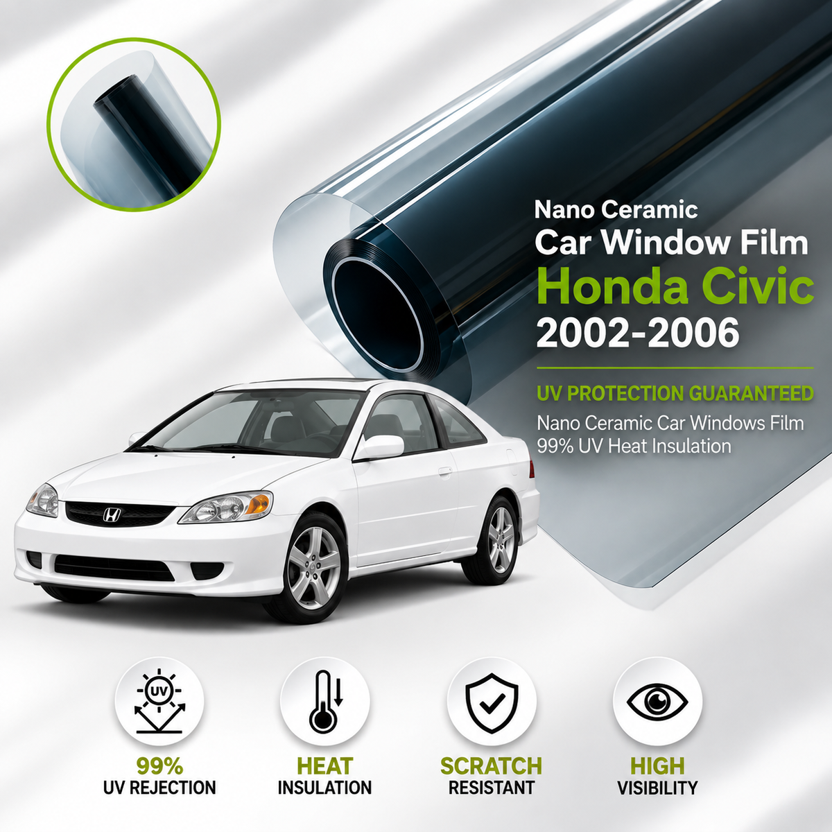 Honda Civic 2002-2006 Nano Ceramic UV Protection