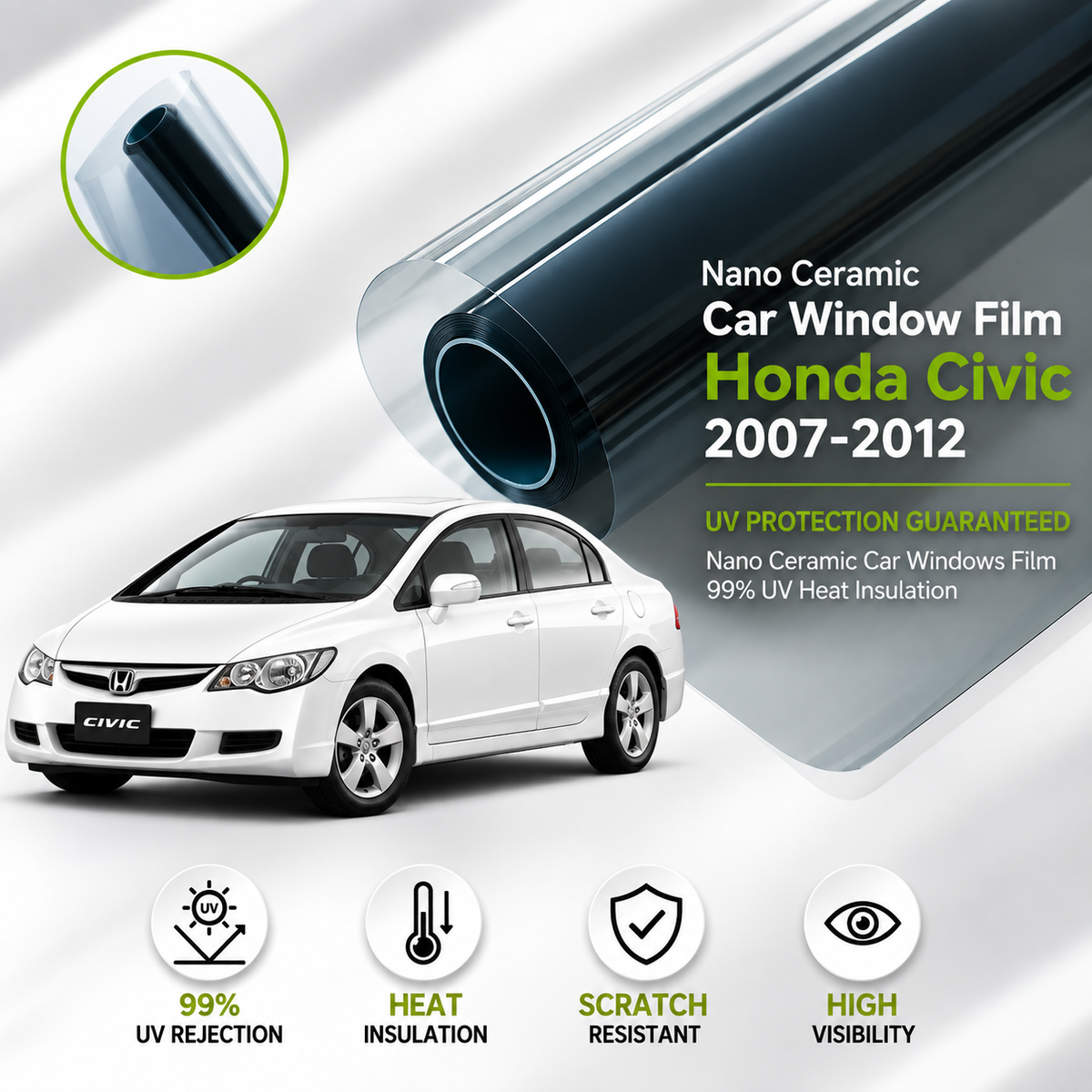 Honda Civic 2007-2012 Nano Ceramic UV Protection