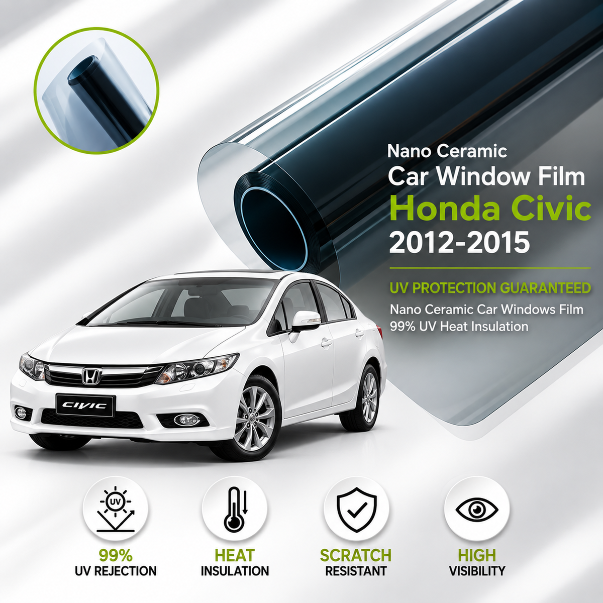 Honda Civic 2012-2015 Nano Ceramic UV Protection
