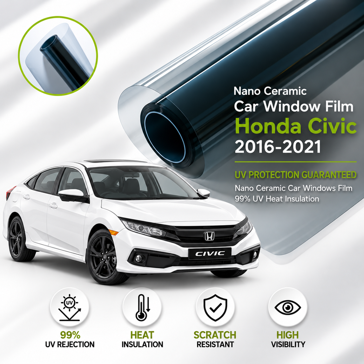 Honda Civic 2016-2021 Nano Ceramic UV Protection