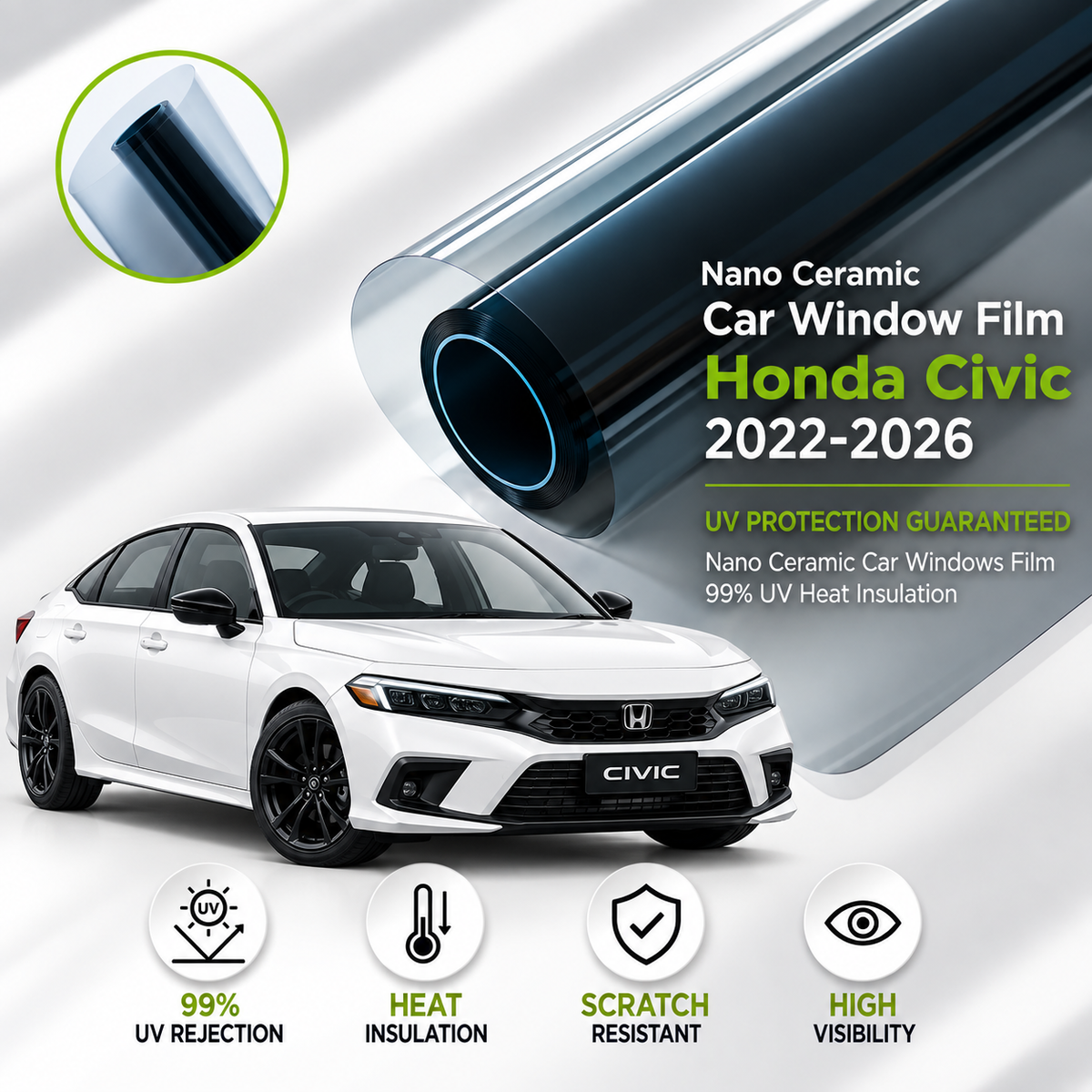 Honda Civic 2022-2026 Nano Ceramic UV Protection