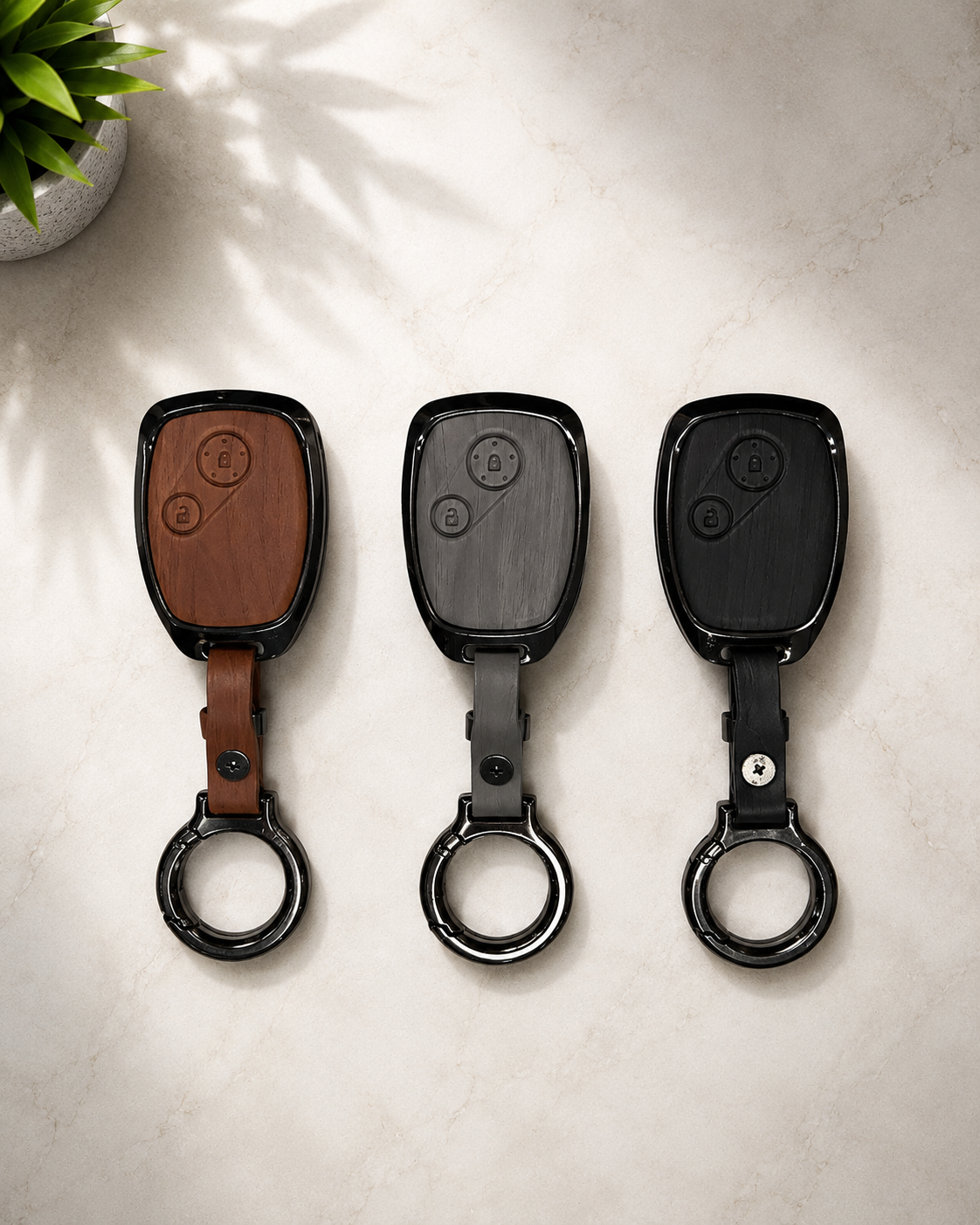 Honda City 2009-2021 Metal Leather Key Cover