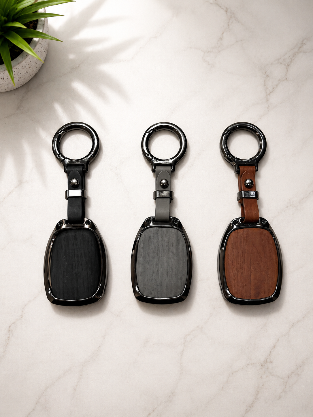 Honda City 2009-2021 Metal Leather Key Cover