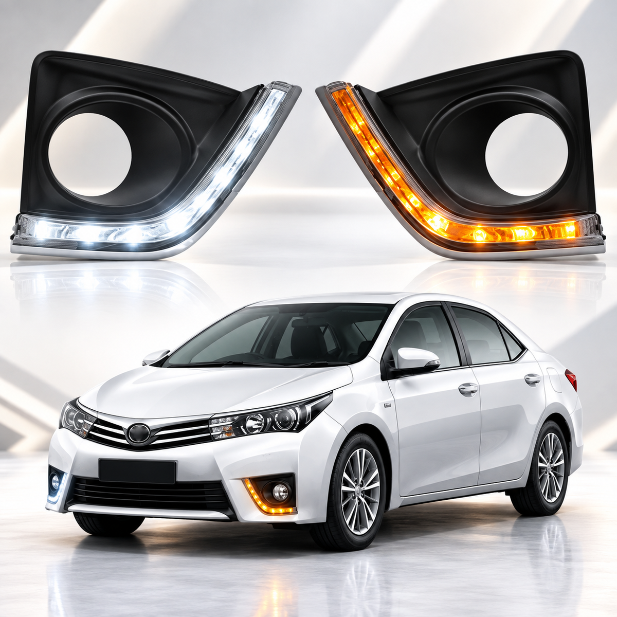 Toyota Corolla 2015-2017 Dlaa Fog Lights DRL - Fog Lamps DRL - Front Bumper DRL