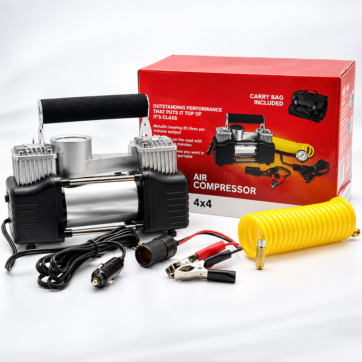 12 VOLT Electric Dual Cylinder High Pressure Air Pump - Air Compressor & Tyre AIr Compressor