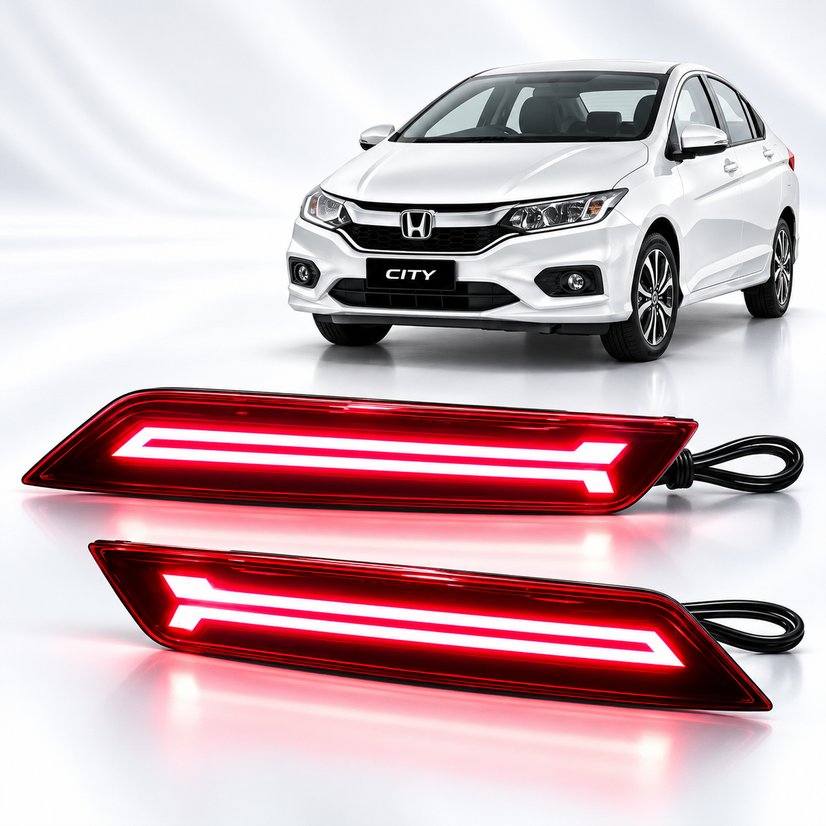 Honda City 2022-2026 Rear Bumper Reflector Lights - Back Bumper Lights