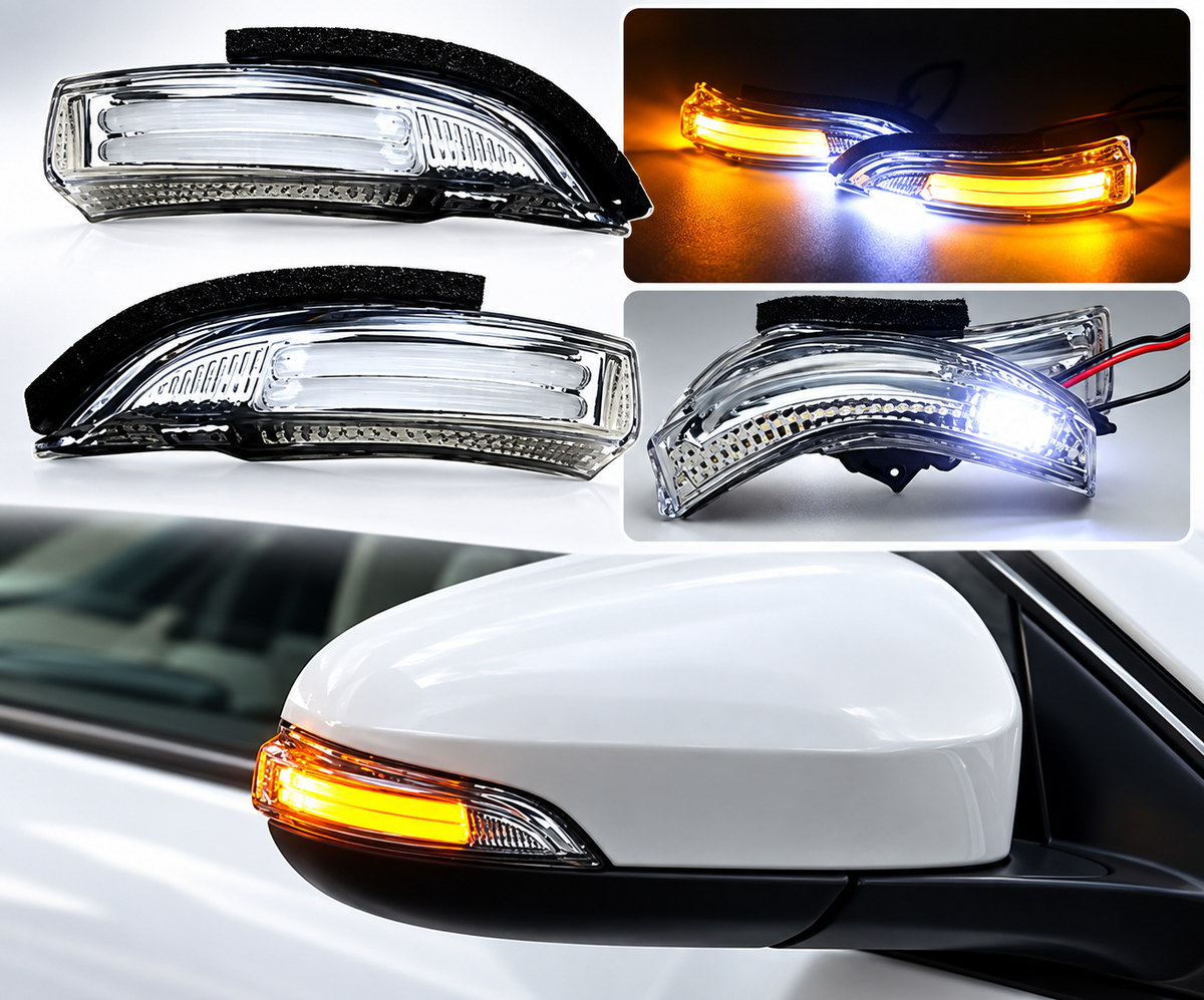 Toyota Vitz 2012–2026 Side Mirror Indicators – LED Parking, Sequential Turn Signal & Door Lights