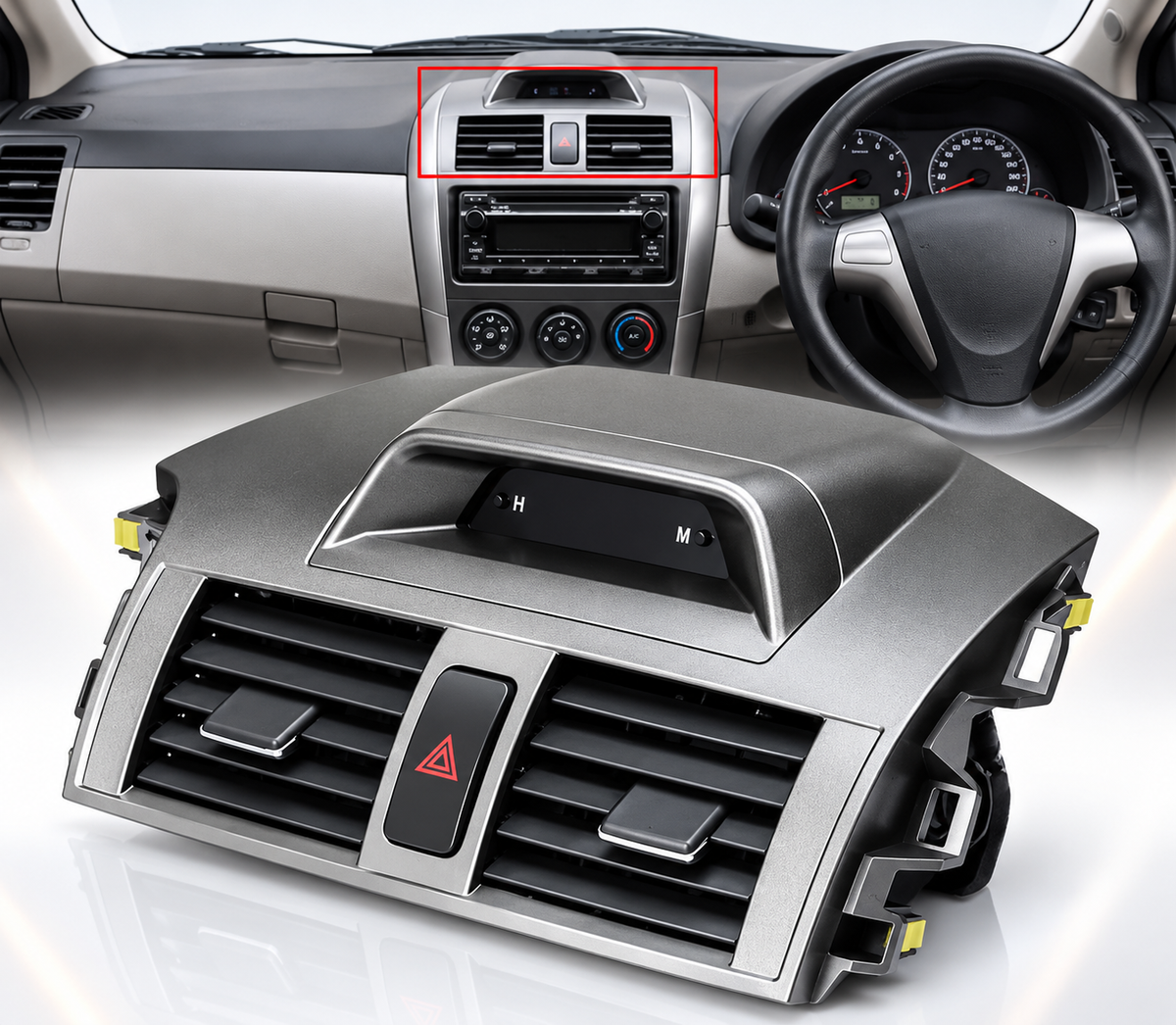 Toyota Corolla 2012-2014 Dasboard Clock Pad