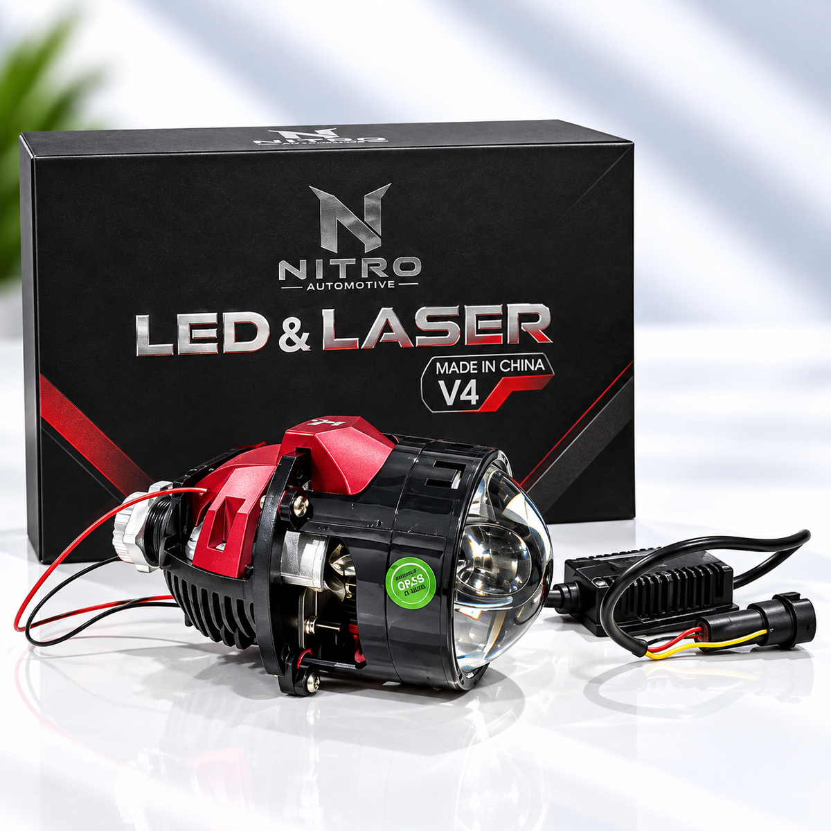Nitro Universal Headlight Projectors High/Low Beam – LED Retrofit Kit with 18 Months Guarantee