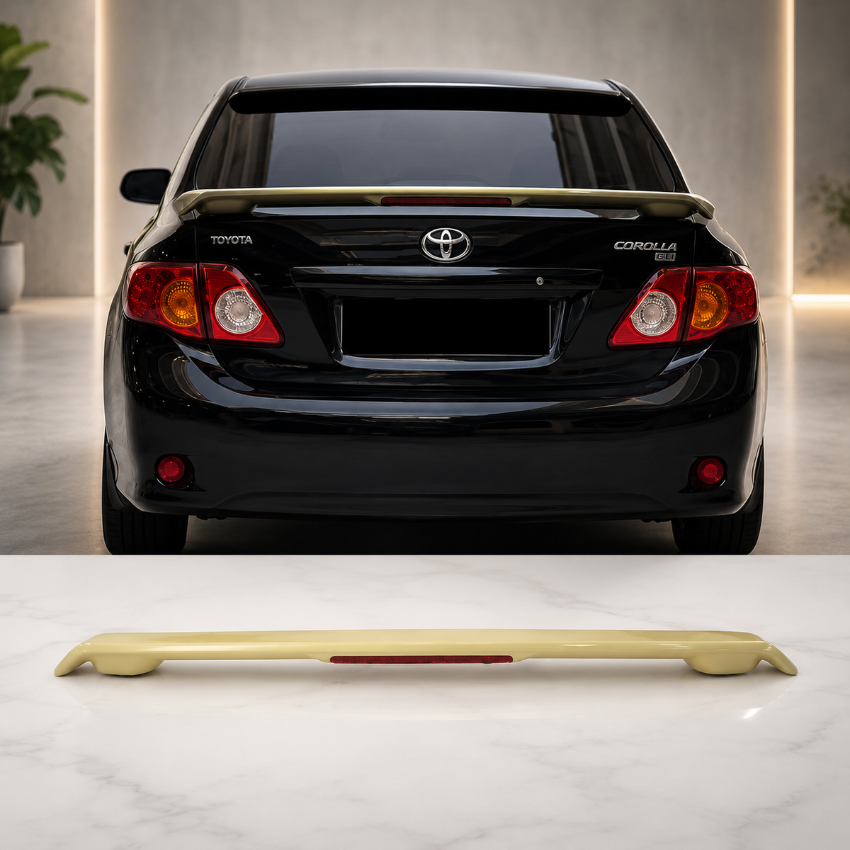 Toyota Corolla 2008-2011 Trunk Spoiler ABS Plastic  With Light
