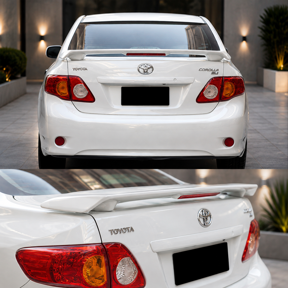 Toyota Corolla 2008-2011 Trunk Spoiler ABS Plastic  With Light
