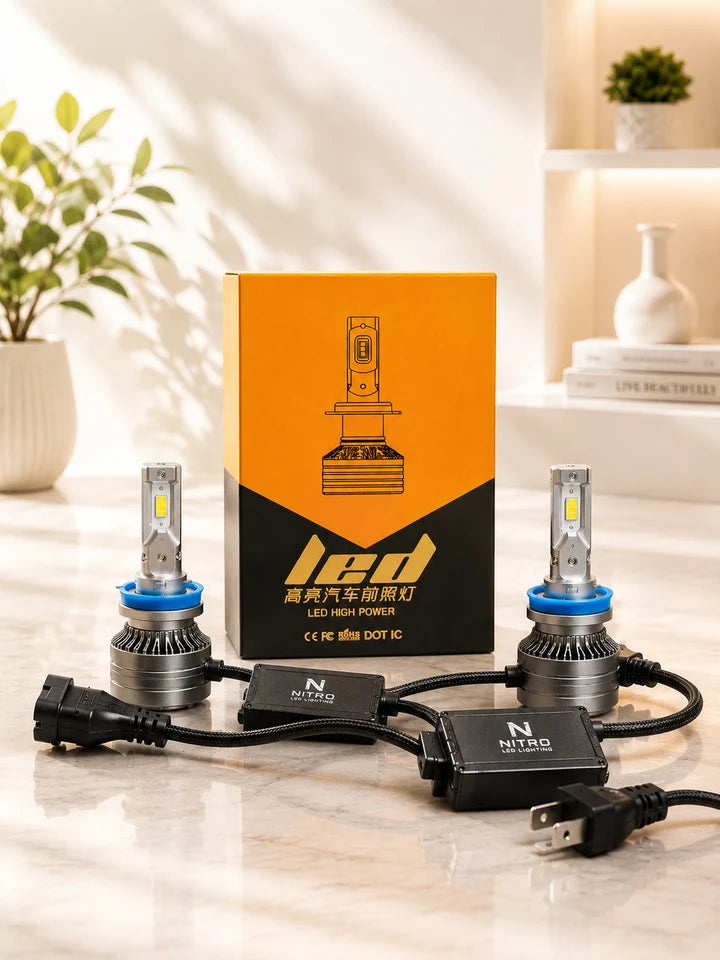 Nitro 1000W LED Foglights Fog Beem Bulbs H11 Ultra Bright Car Lighting Upgrade