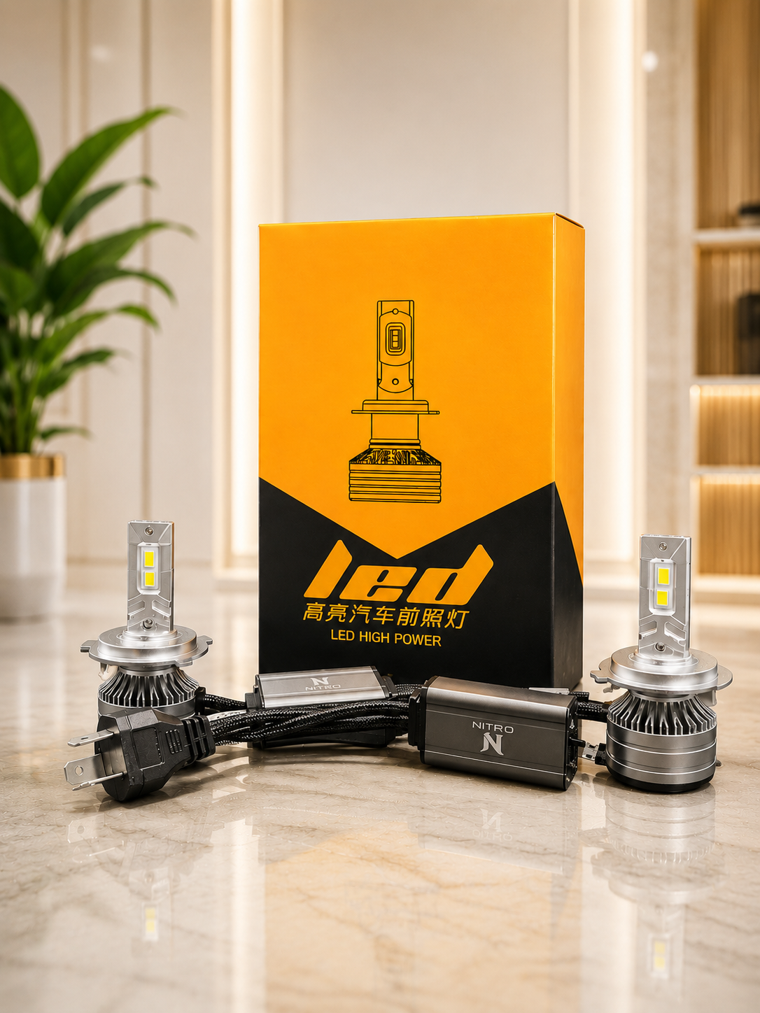 Nitro 1000W LED Headlight Bulbs H4 Ultra Bright Car Lighting Upgrade