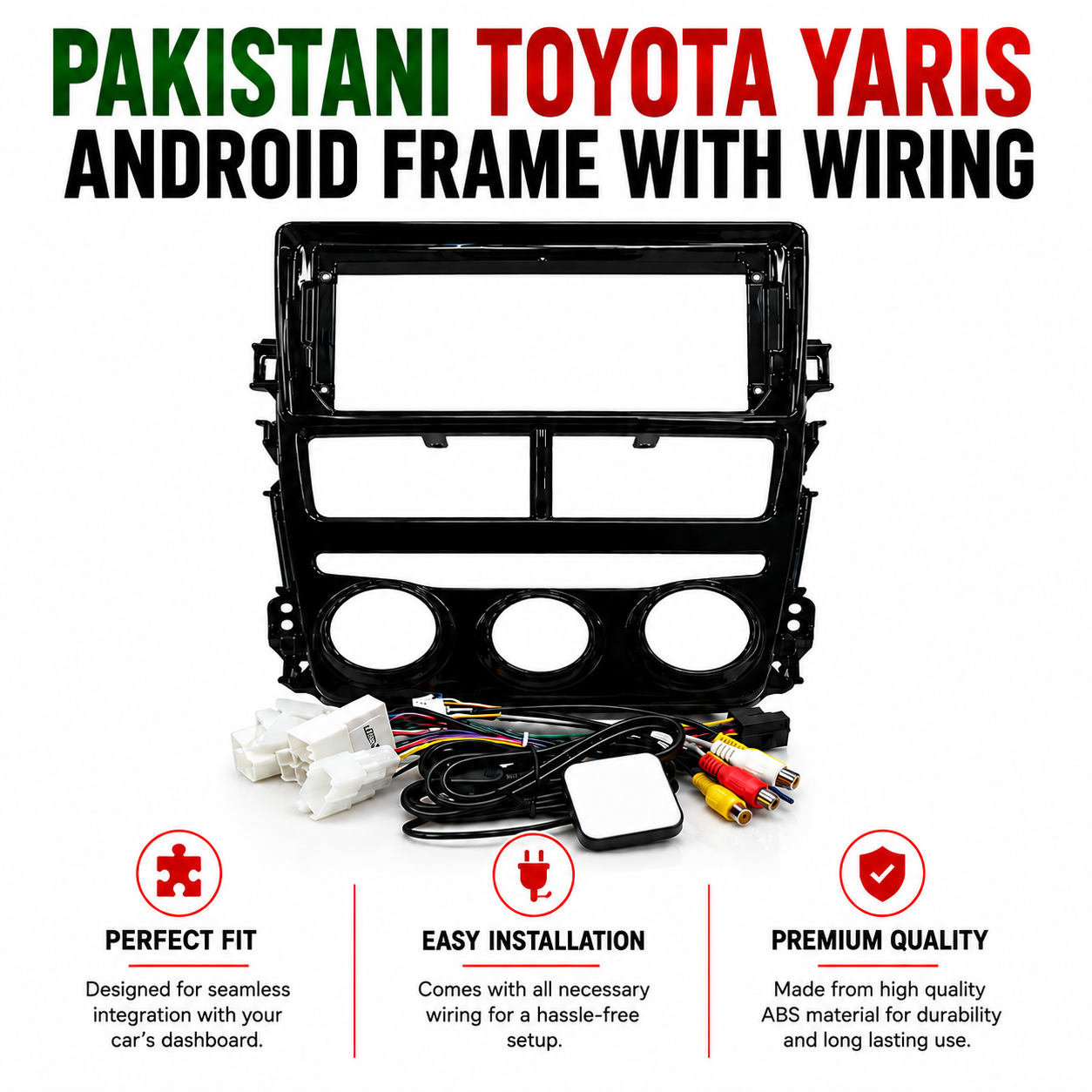 Pakistani Toyota Yaris Android Frame With Wiring