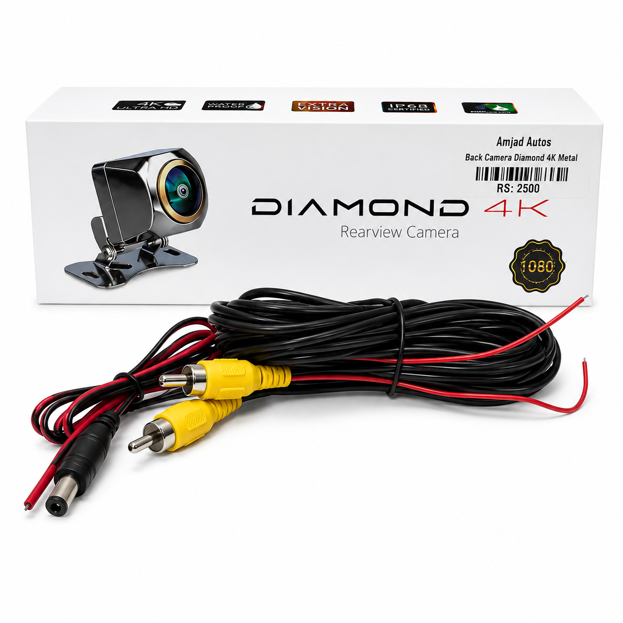 Diamond 4K Premium Universal Car Reverse Camera – Metal Body, HD Night Vision, Waterproof Backup Camera