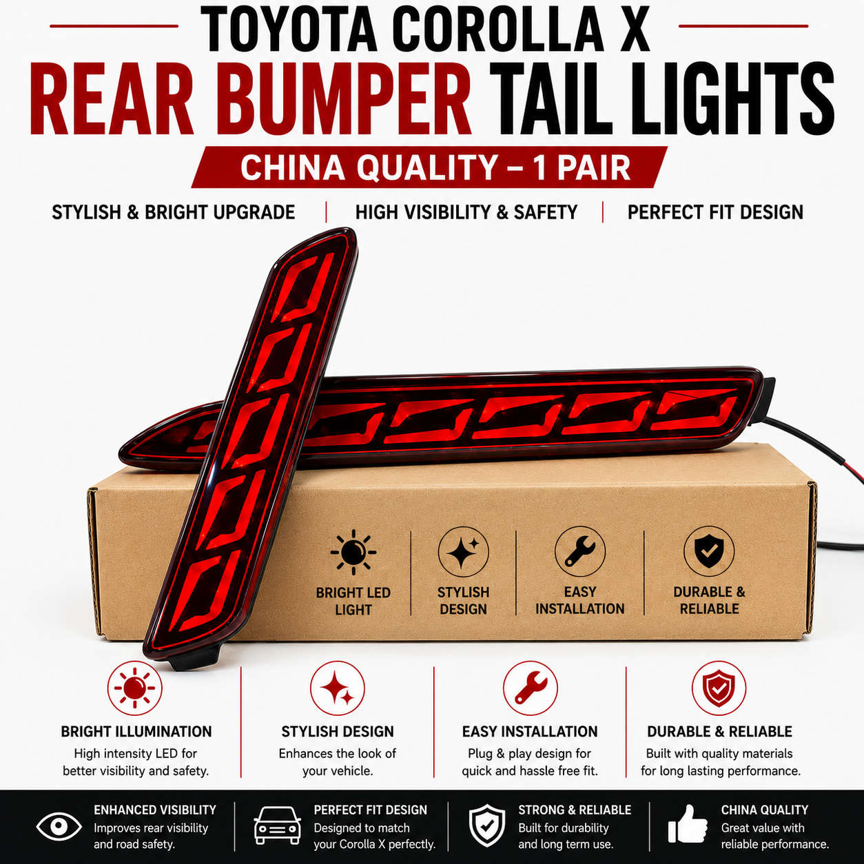 Toyota Corolla X Rear Bumper Tail Lights – China Quality