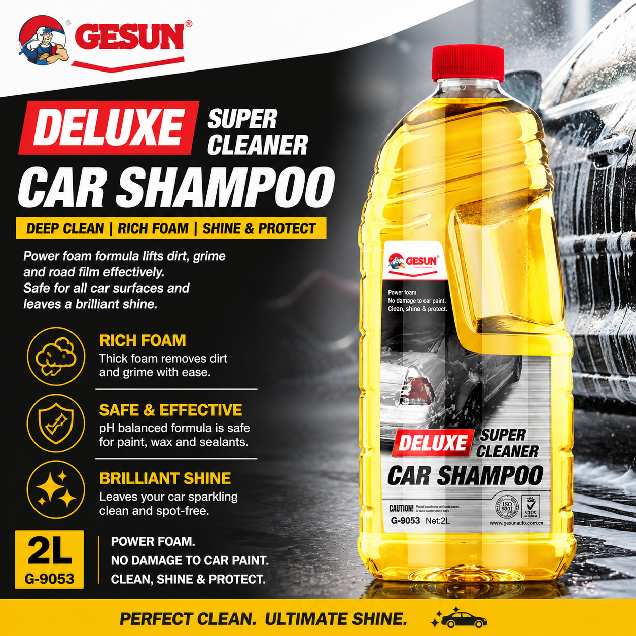 Getsun Professional Car Wash Shampoo 2 Liter – Deep Clean & Gloss Finish