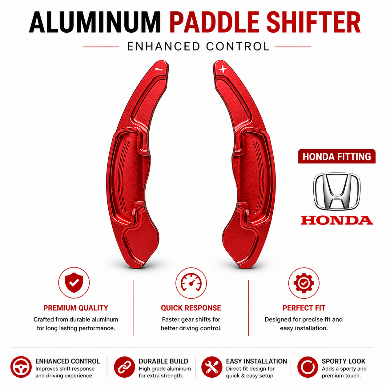 Aluminum Paddle Shifter – Performance Gear Shift Extension (Enhanced Control) Honda Fitting