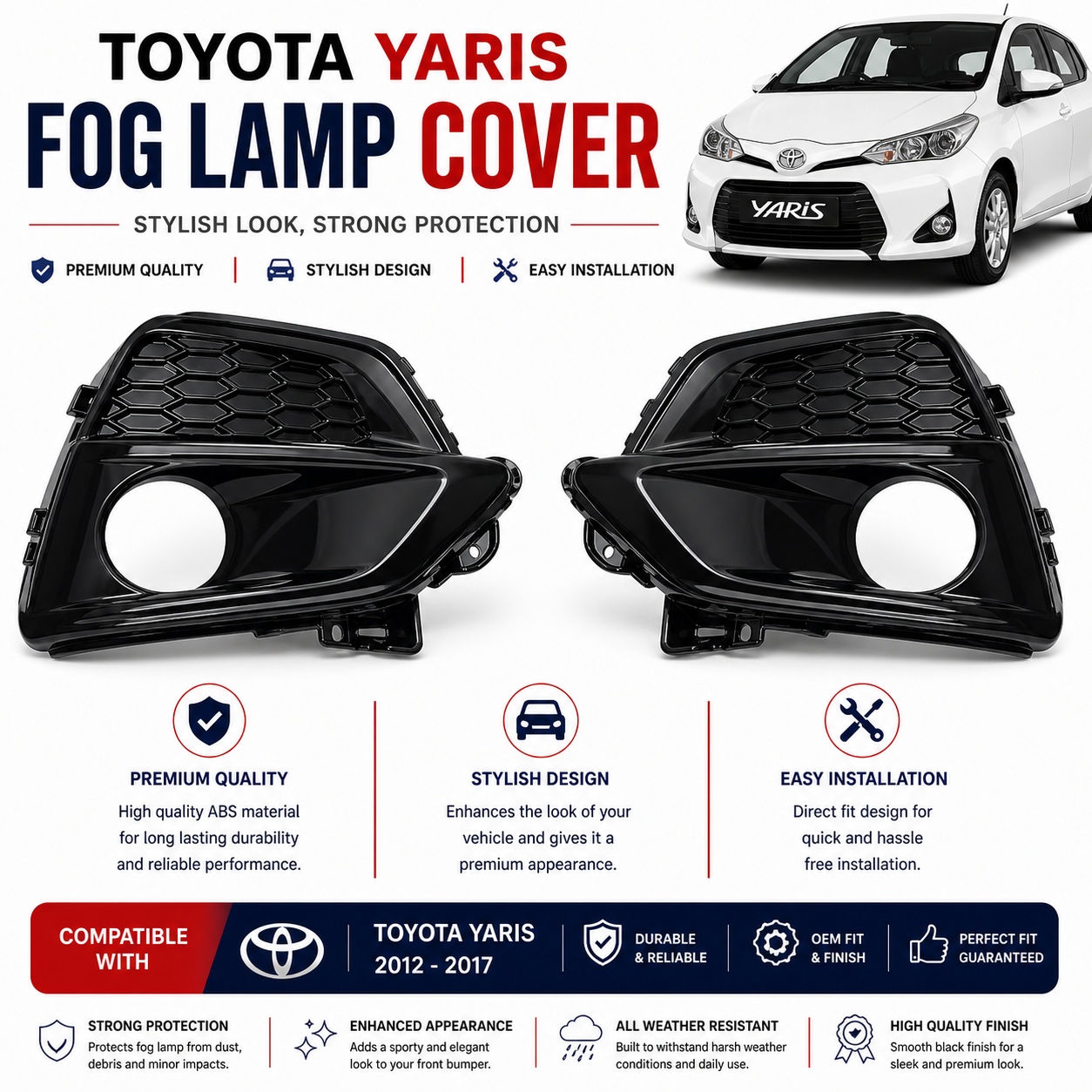 Totota Yaris Fog Ligth + Cover
