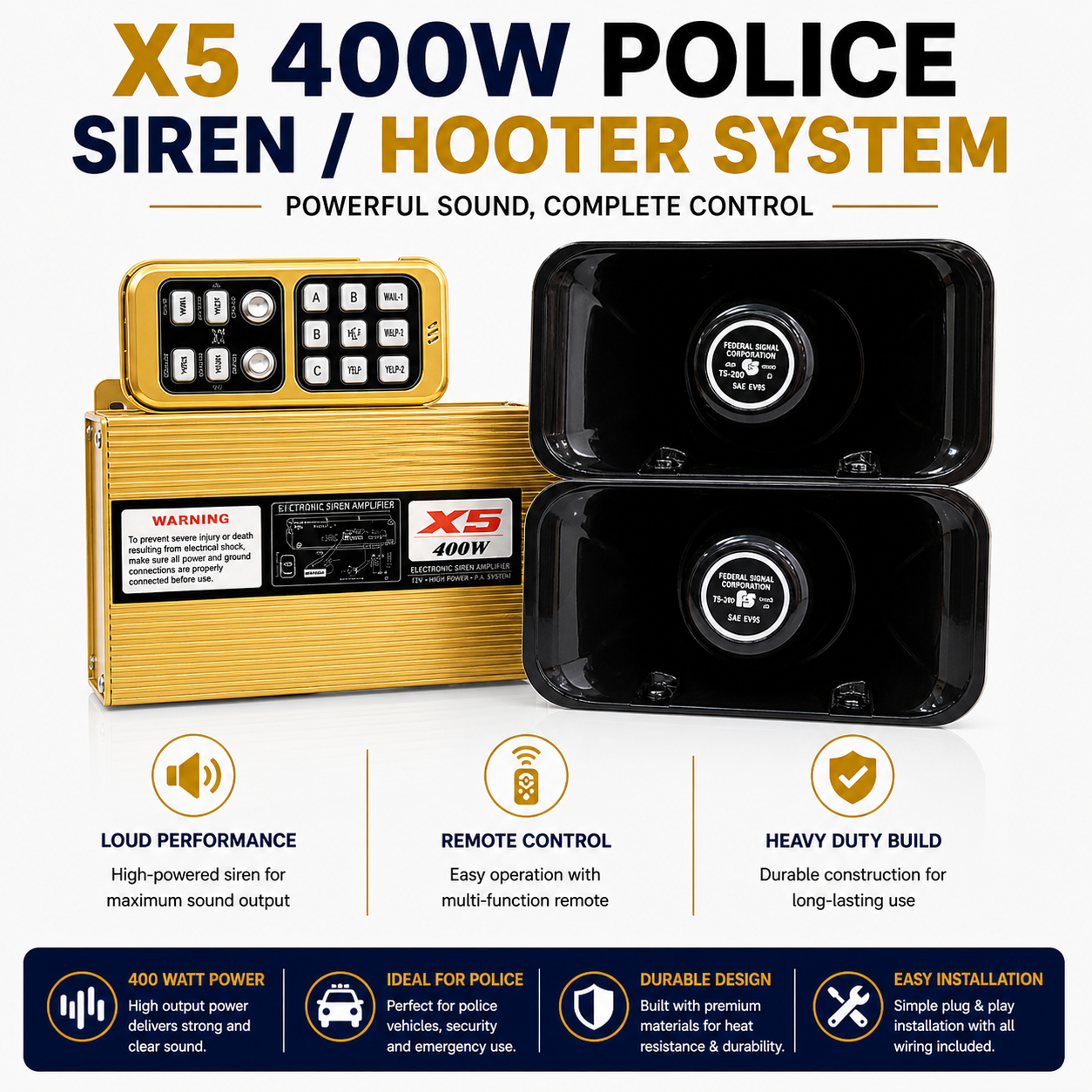 X5 400 Walt Police Siren / Police Hooter