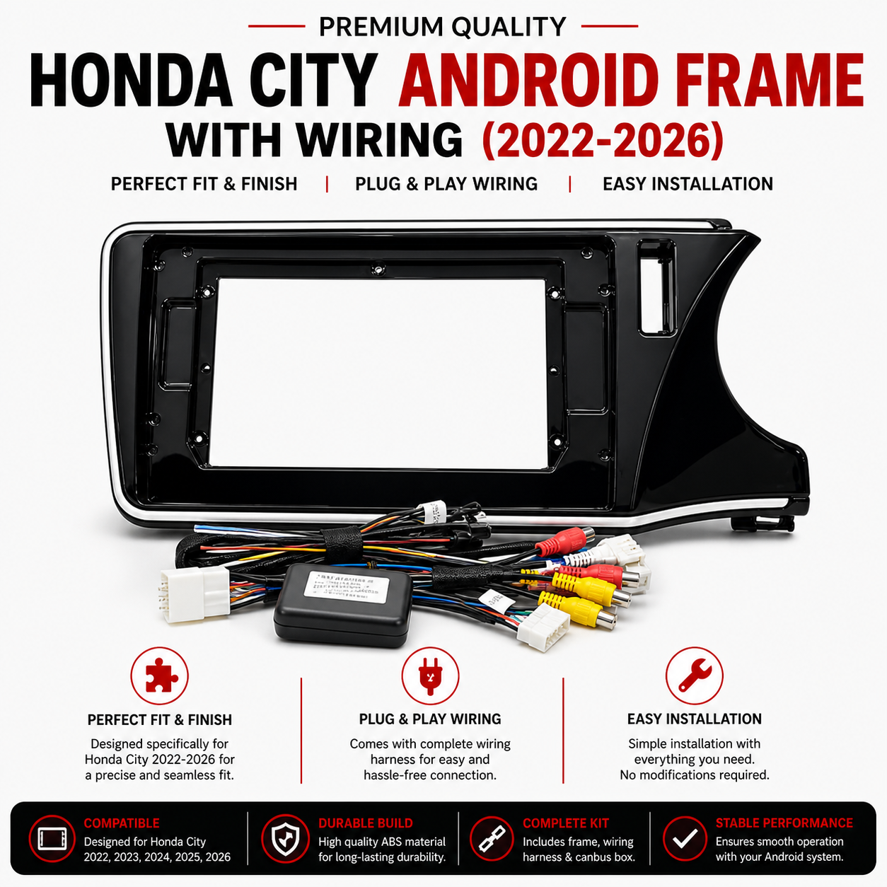 Honda City Android Frame With Wiring City 22-26