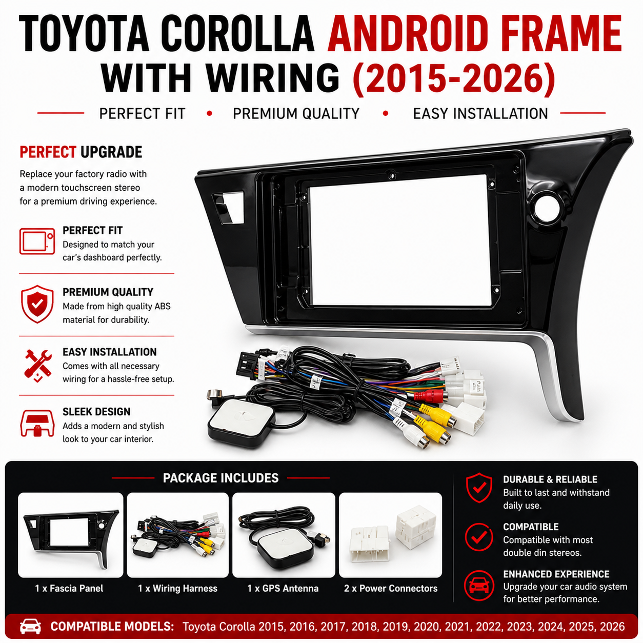 Toyota Corolla Android Frame With Wiring Corolla 15-26