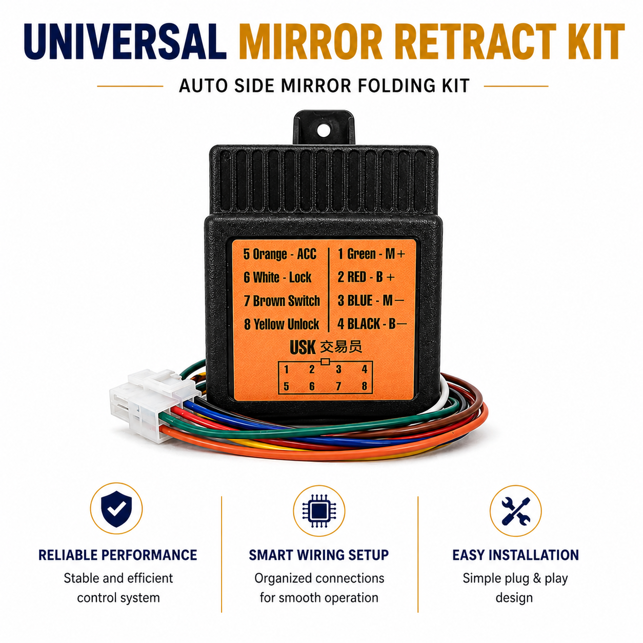 Universal Mirror  Retract Kit | Auto Side Mirror Folding Kit