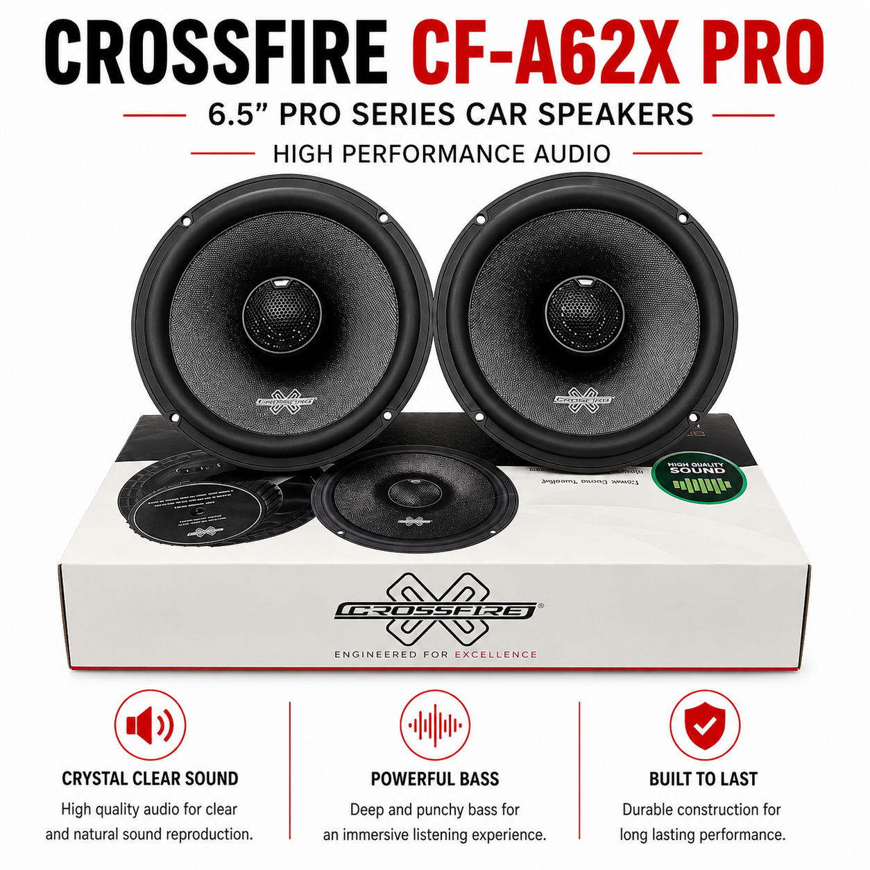 Crossfire CF-A62x Pro 6.5” Pro Series Car Speakers – High Performance Audio