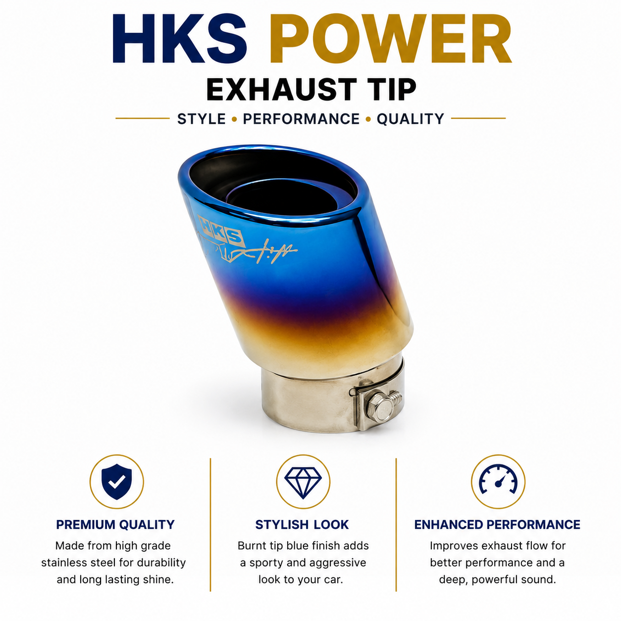 Universal HKS Style Bent Silencer Tip Cover