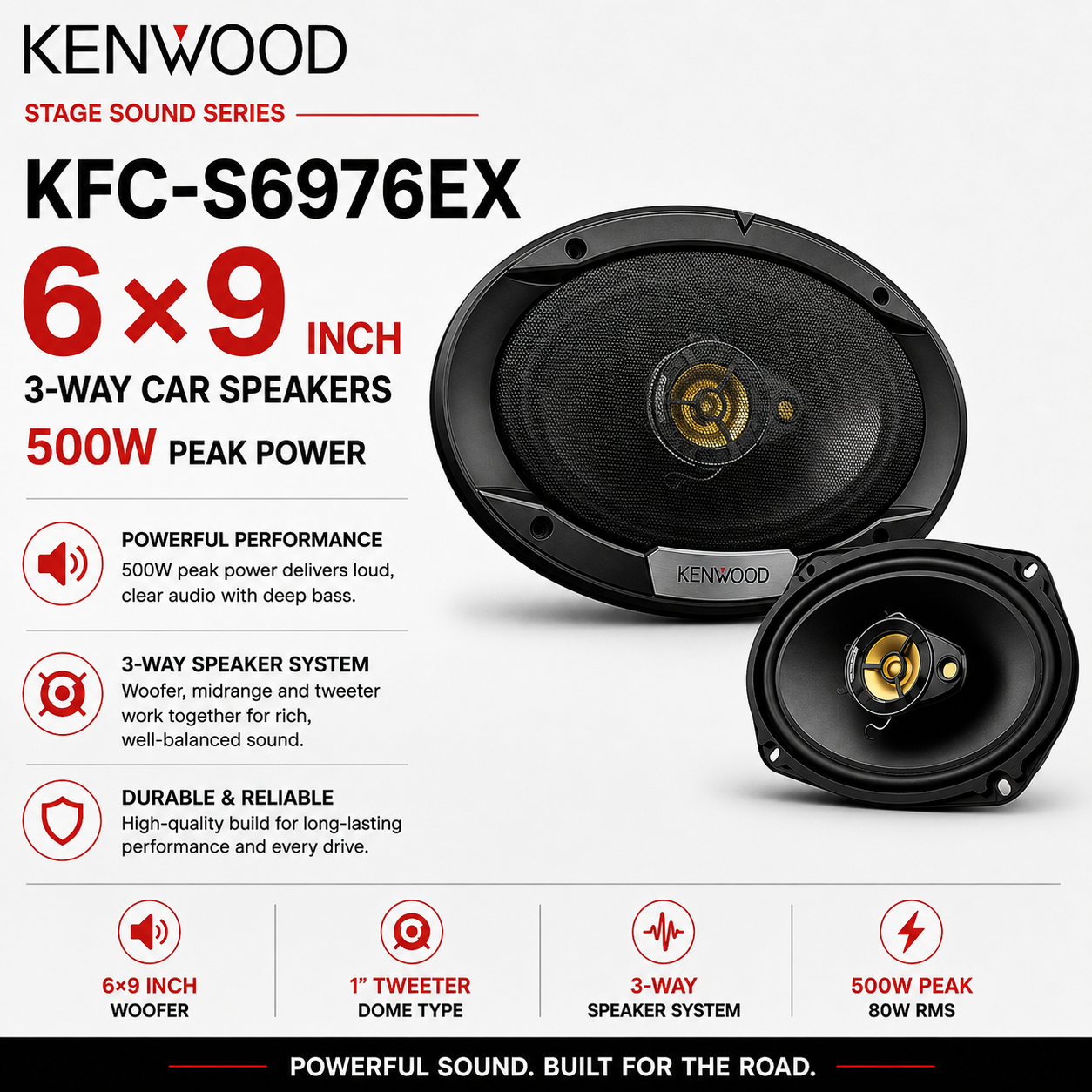 Kenwood KFC-S6976EX 6x9” Car Speaker Set – High Quality Audio System