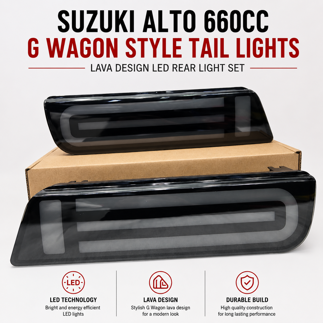 Suzuki Alto 660cc G Wagon Style Tail Lights – Lava Design LED Rear Light Set