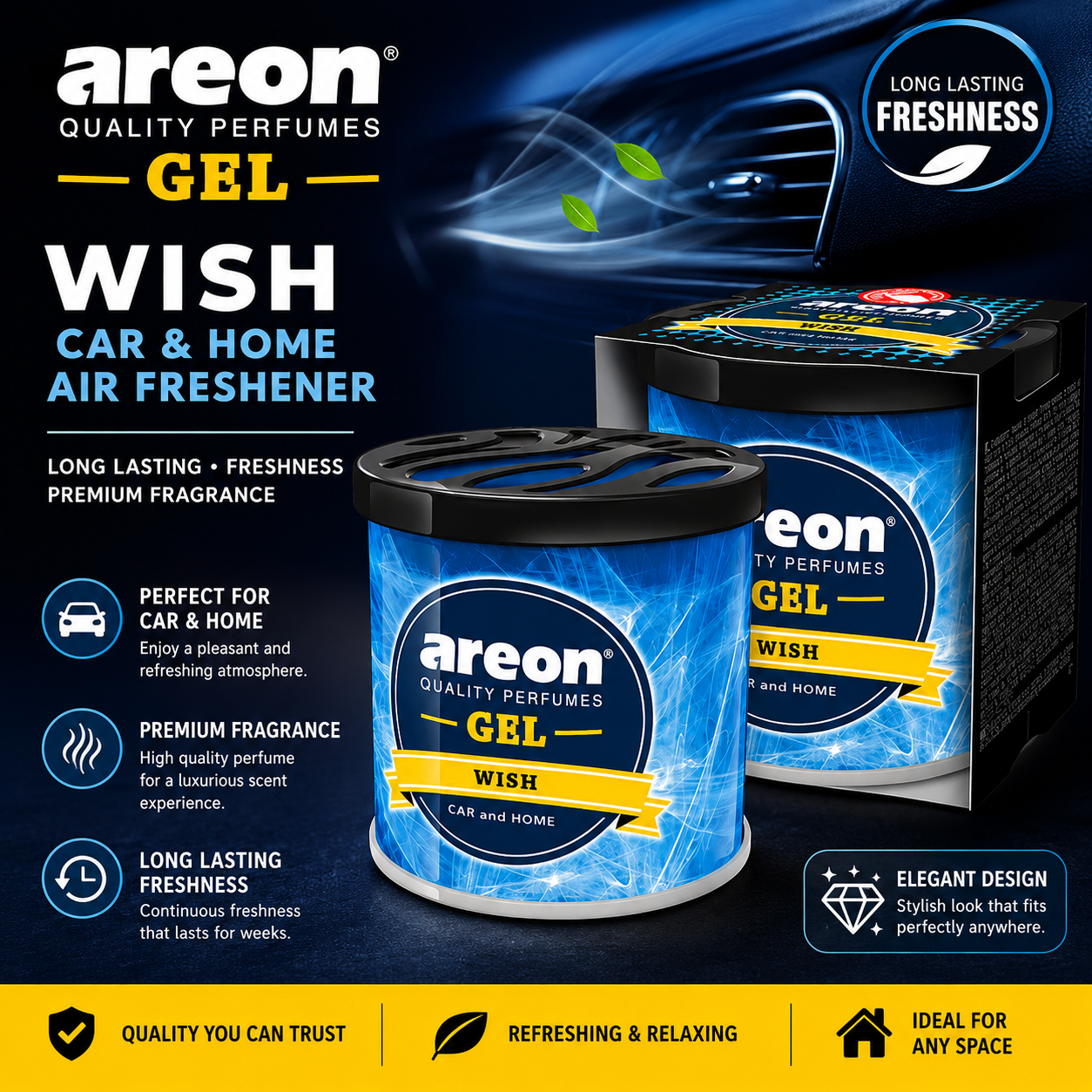 Areon Gel Apple & Cinnamon Car & Home Air Freshener