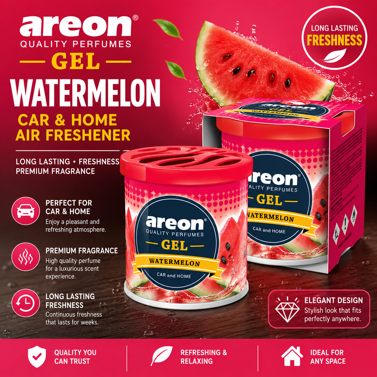Areon Gel Apple & Cinnamon Car & Home Air Freshener