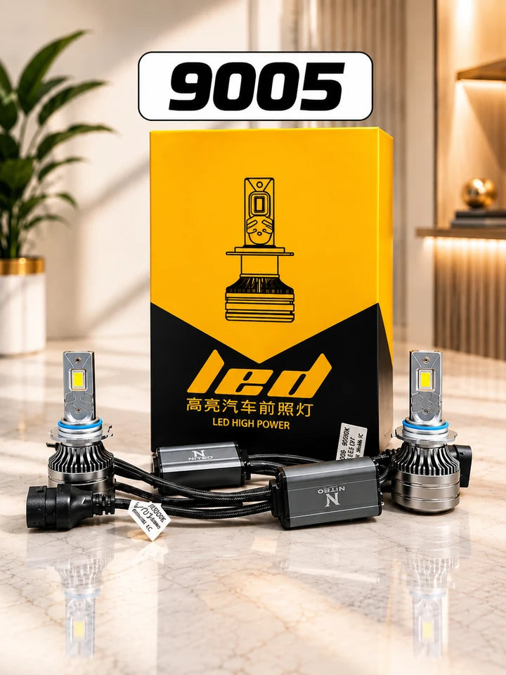 Nitro 1000W LED Headlight Bulbs High Beem 18 Month Warranty 9005 Ultra Bright Car Lighting Upgrade