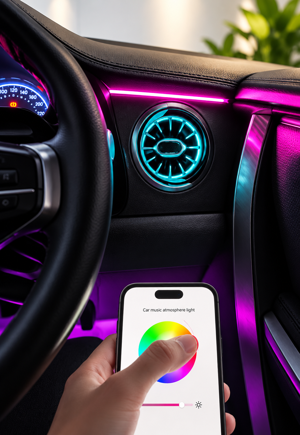 Universal RGP Light Ac Air Vent AMG Style Mobile App Controle