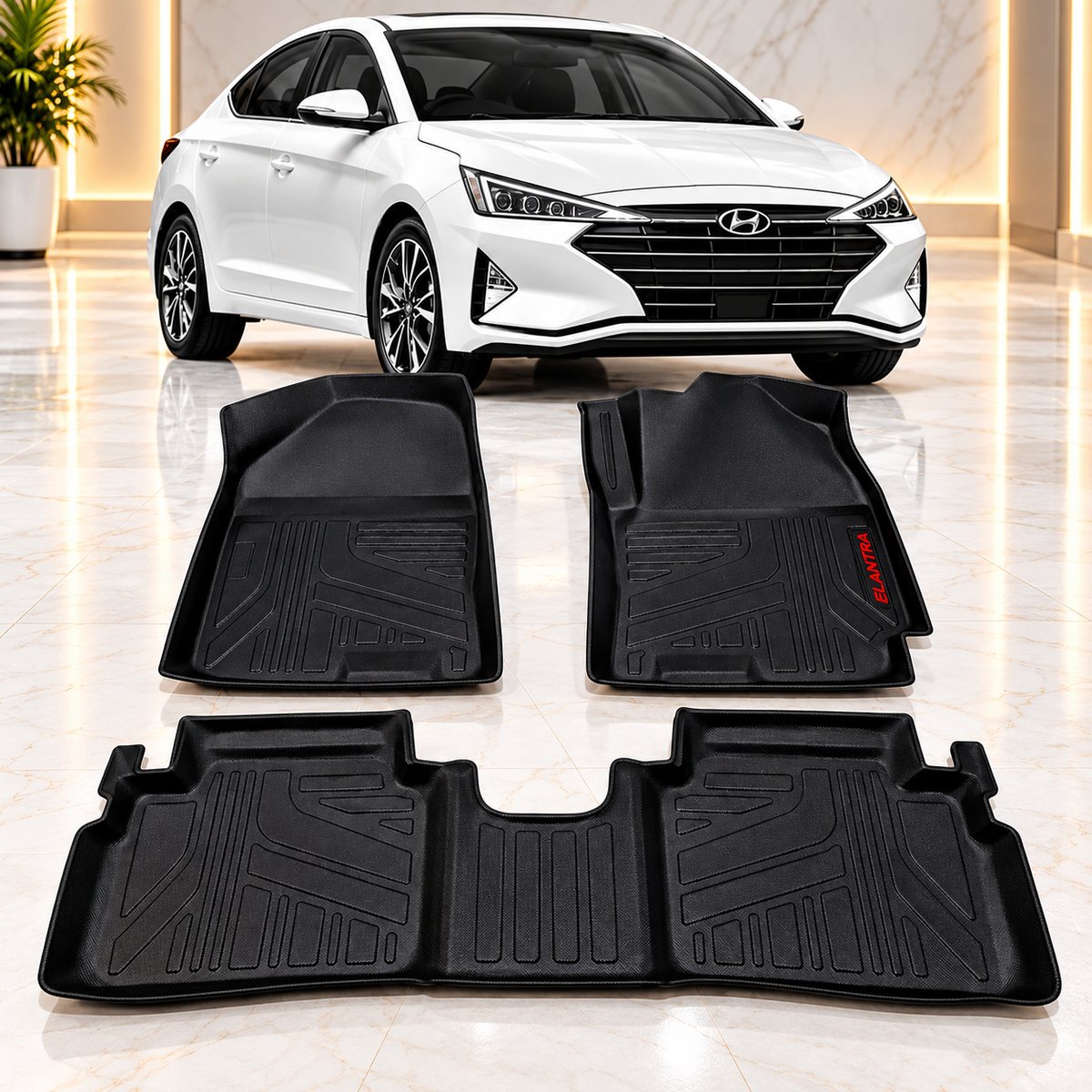 TPE Floor Mats for Hyundai Elentra – Anti-Slip, Waterproof & Easy to Clean - Car Matts Interior