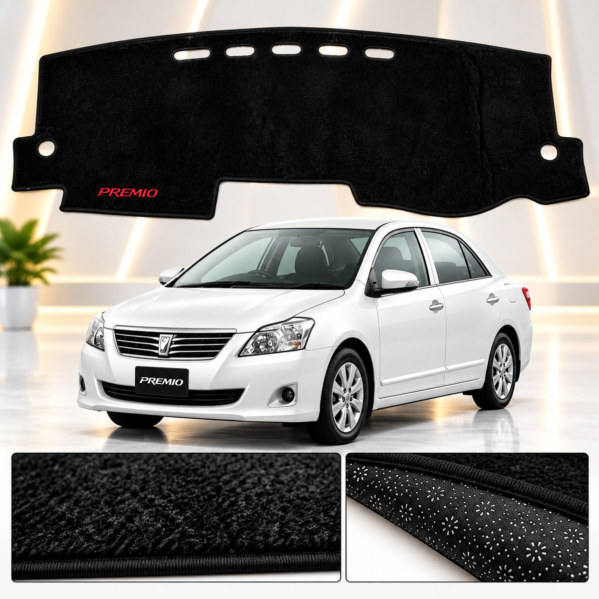 Toyota Premio Dashboard Mat Velvet Non-Slip Dash Cover – Custom Fit Sun Protection