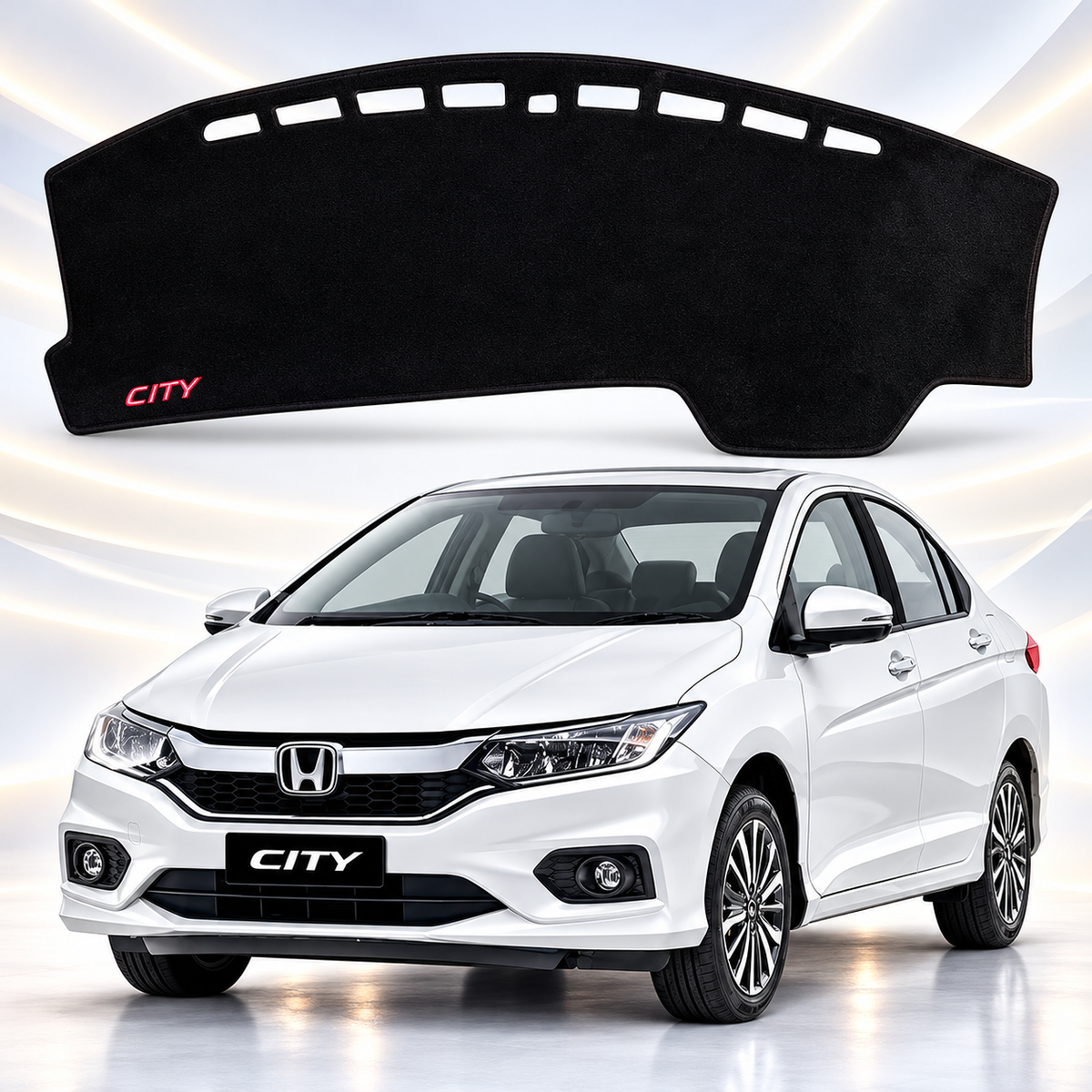 Honda City 2022–2026 Dashboard Mat Velvet Non-Slip Dash Cover – Custom Fit Sun Protection