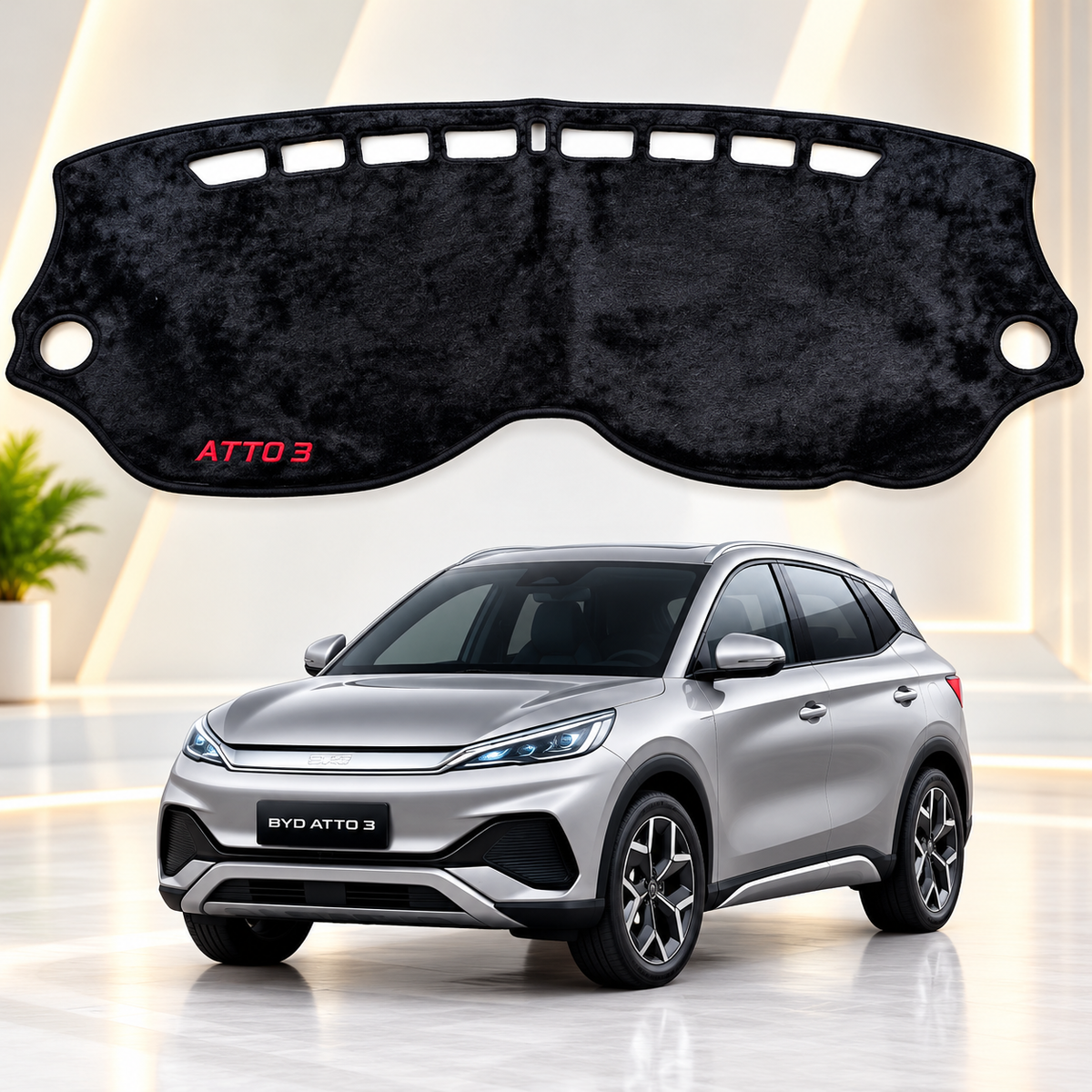 BYD ATTO 3 Dashboard Mat Velvet Non-Slip Dash Cover – Custom Fit Sun Protection