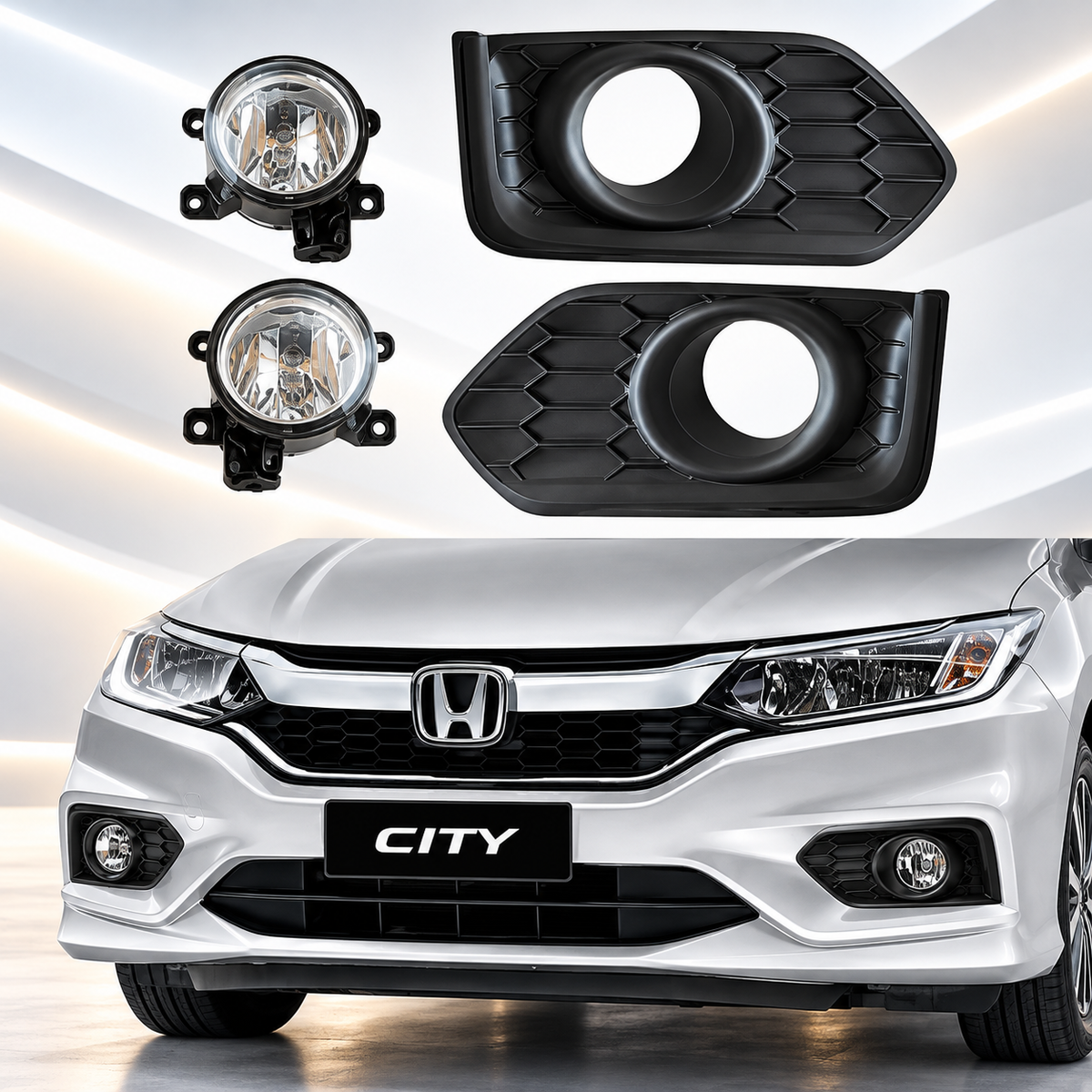 Honda City 2022-2026 Dlaa Fog Lamps - Fog Lights Dlaa With Chrome Covers