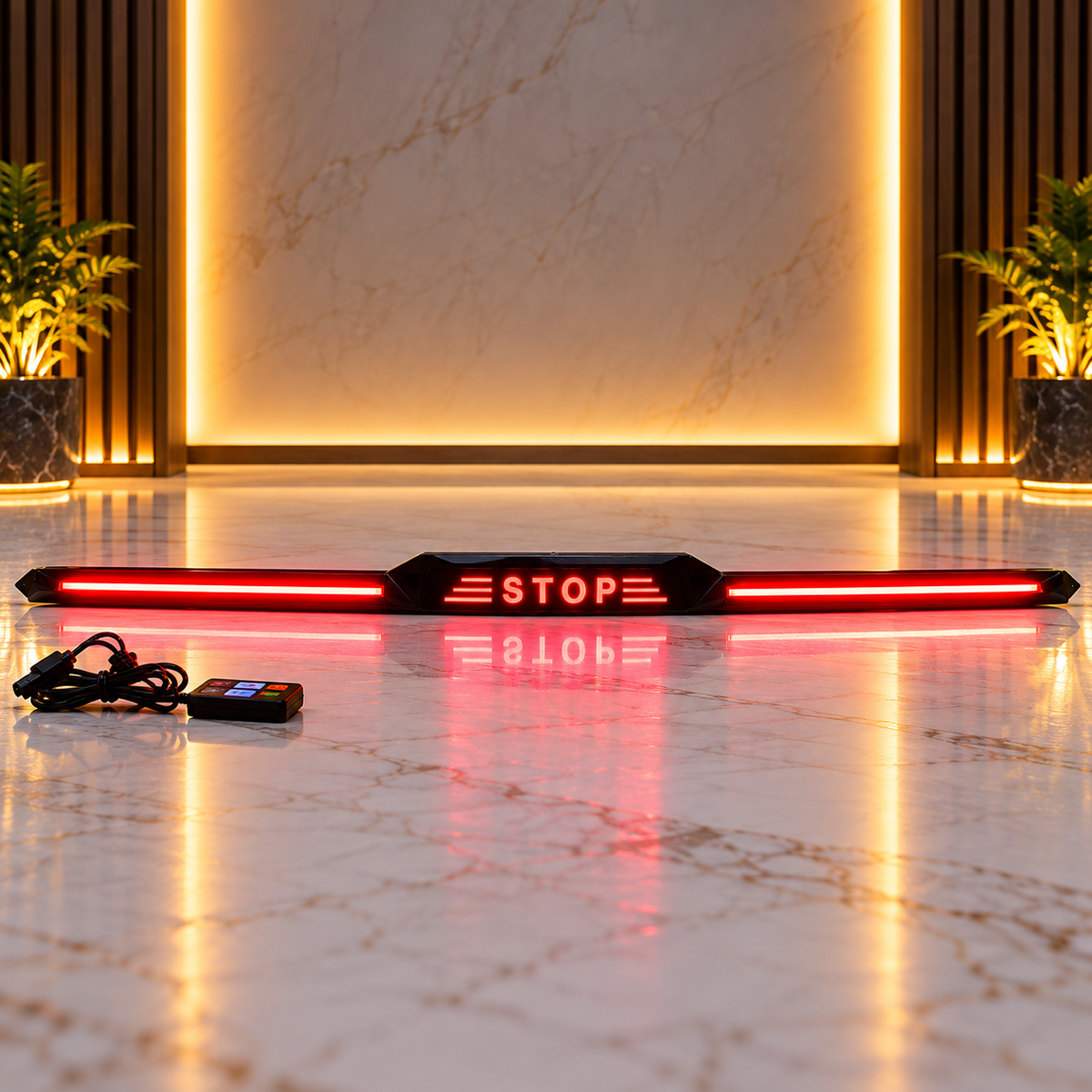 Stop Logo Universal Car Spoiler LED Brake Light Strip 3 Pcs