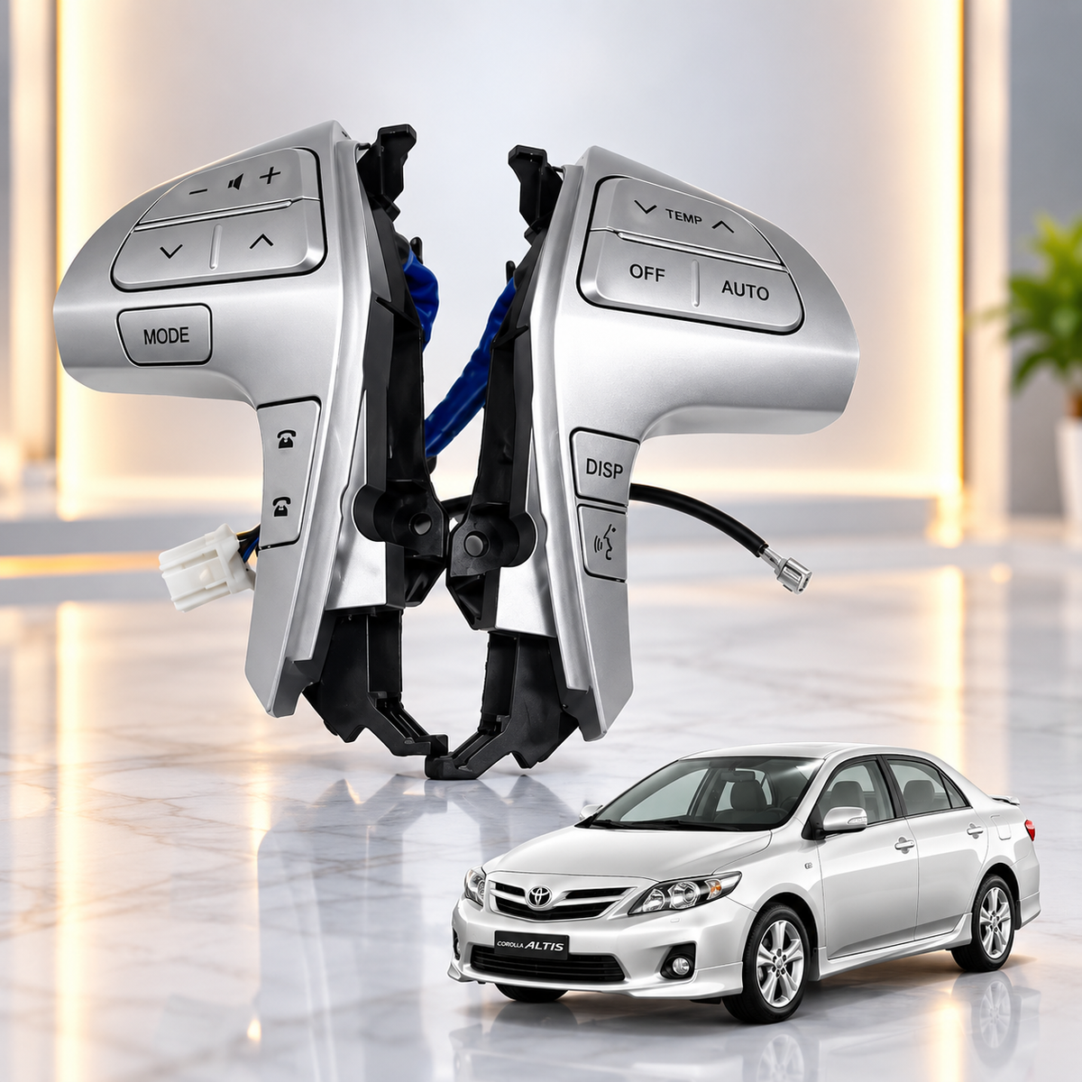 Toyota Corolla 2012-2014 Silver Multimedia Buttons With Reel